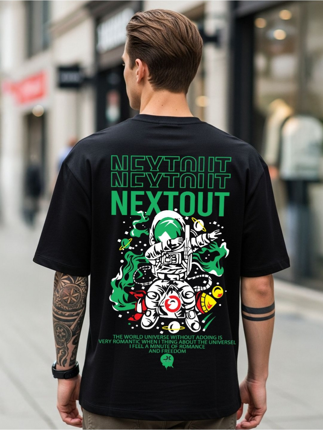 COSMOS Graphic Printed Regular Fit Cotton T-shirt