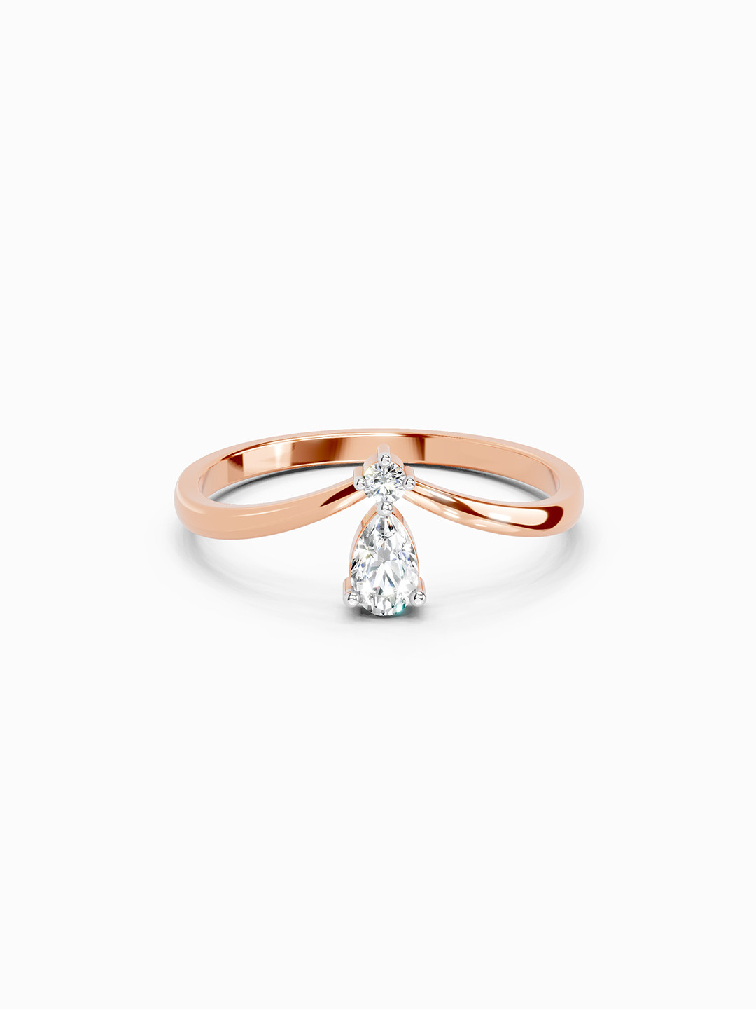 Sparkles Lab Grown Diamond 0.23 Carat Pear Shape Diamond Ring 14K