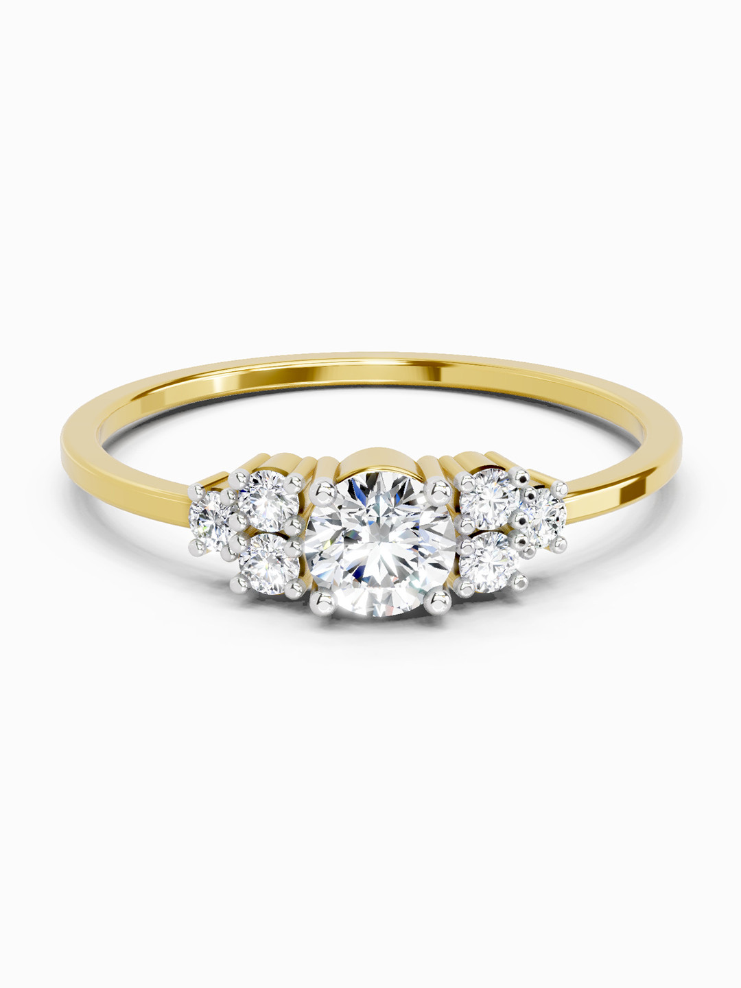 Sparkles Gold Diamond Studded Ring Diamond-0.82 gram