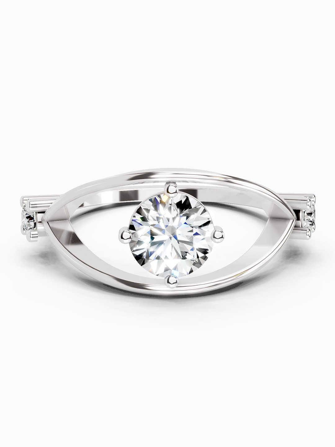 Sparkles 14K White Gold Lab Grown Diamond 0.16 Carat Round Shape Diamond Ring