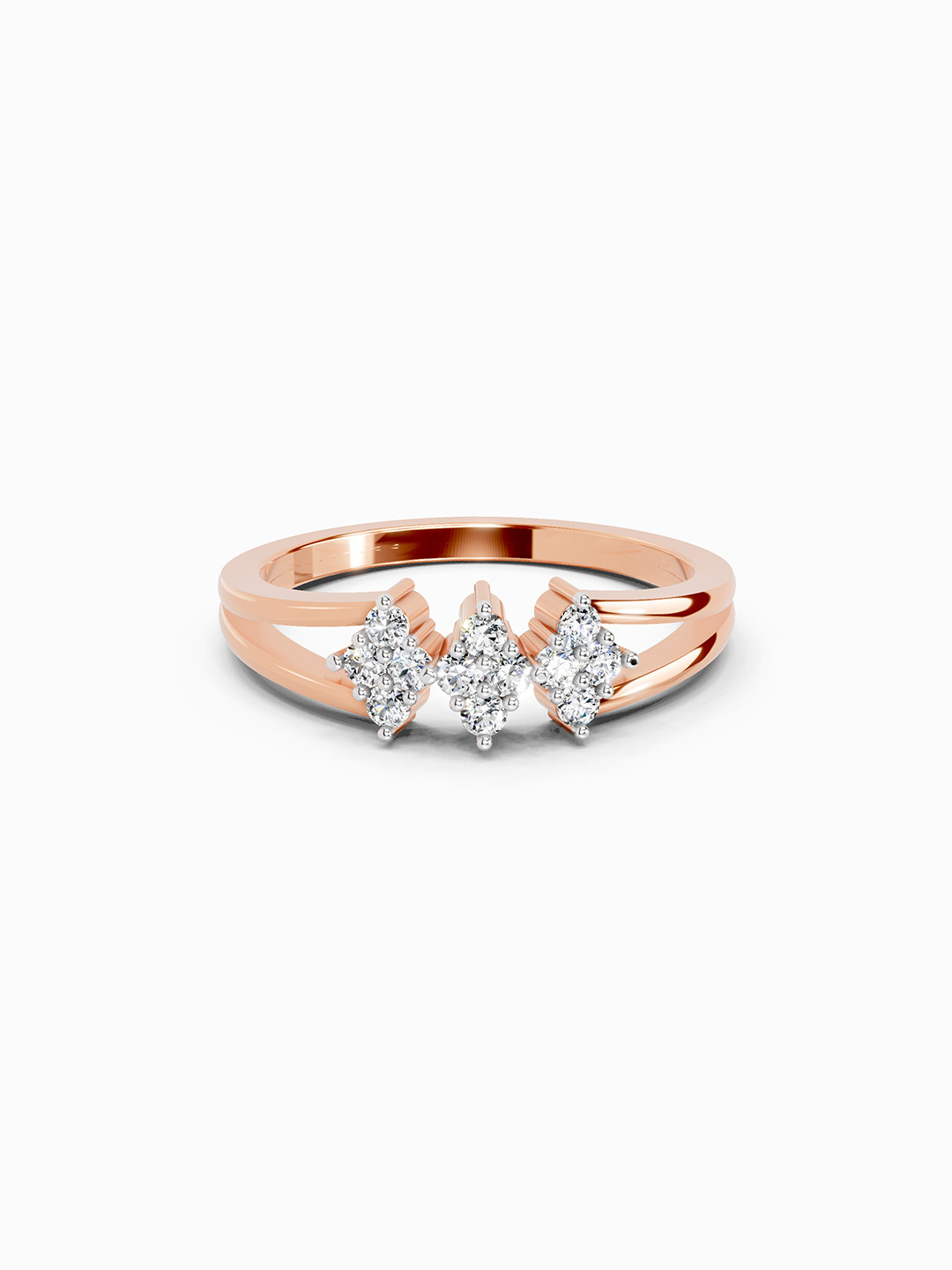 Sparkles 14K Rose Gold Lab Grown Diamond 0.14 Carat Round Shape Diamond Ring