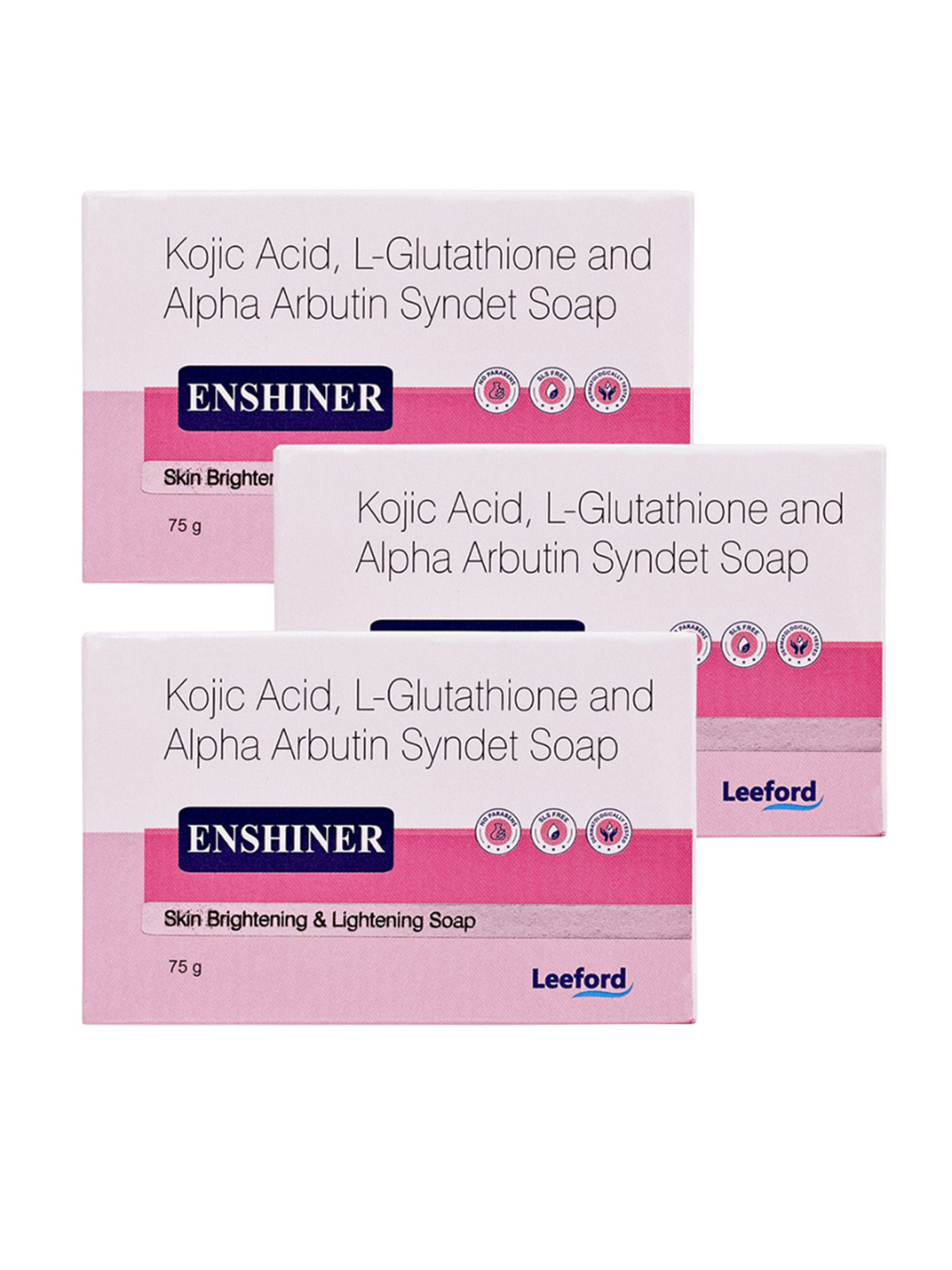 ENSHINER Set Of 3 Skin Brightening & Lightening Soaps - 75 g Each