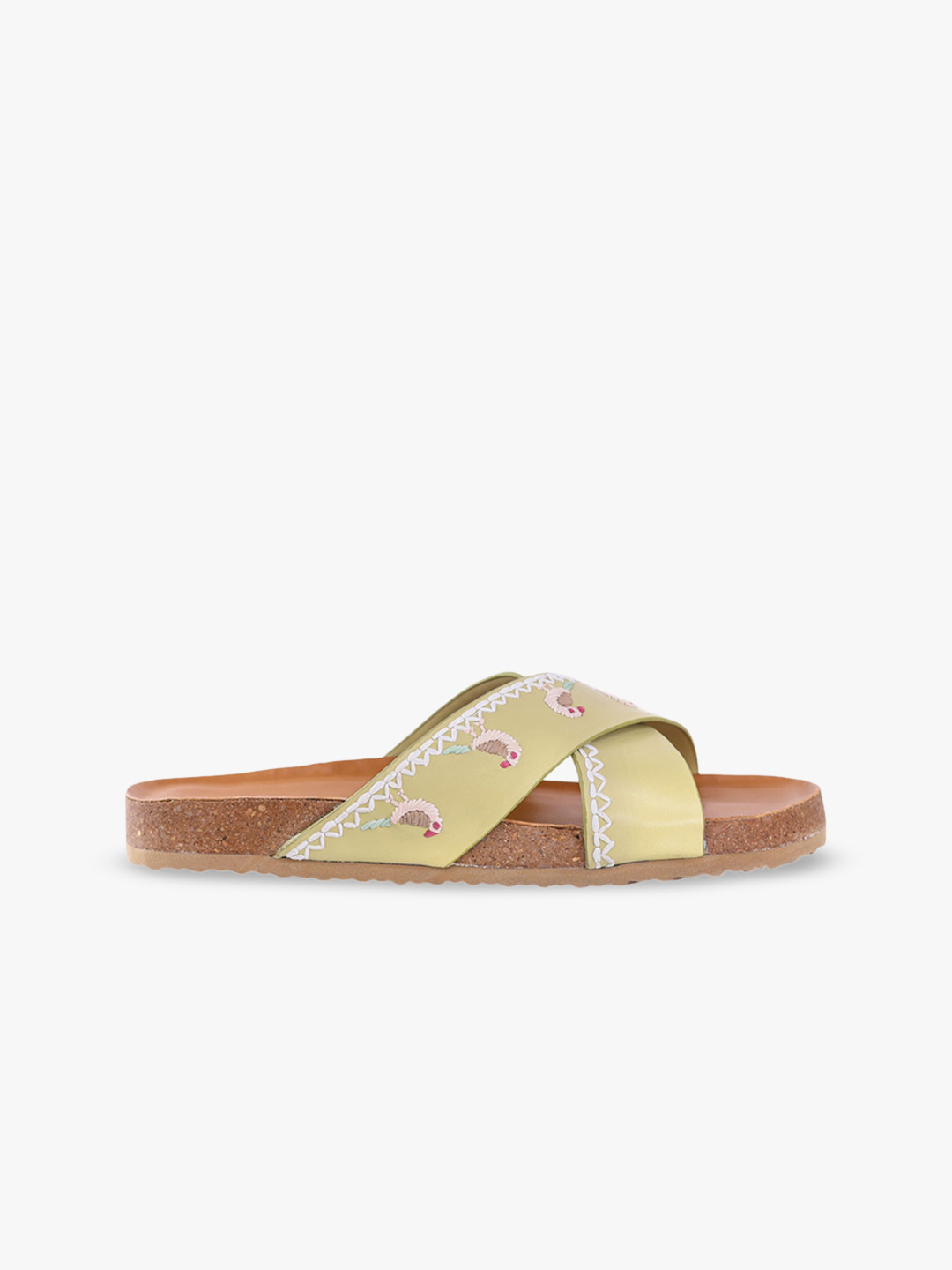 BIRDHOUSE 5 Tota Women Mellow Yellow Raffia Birds Slides