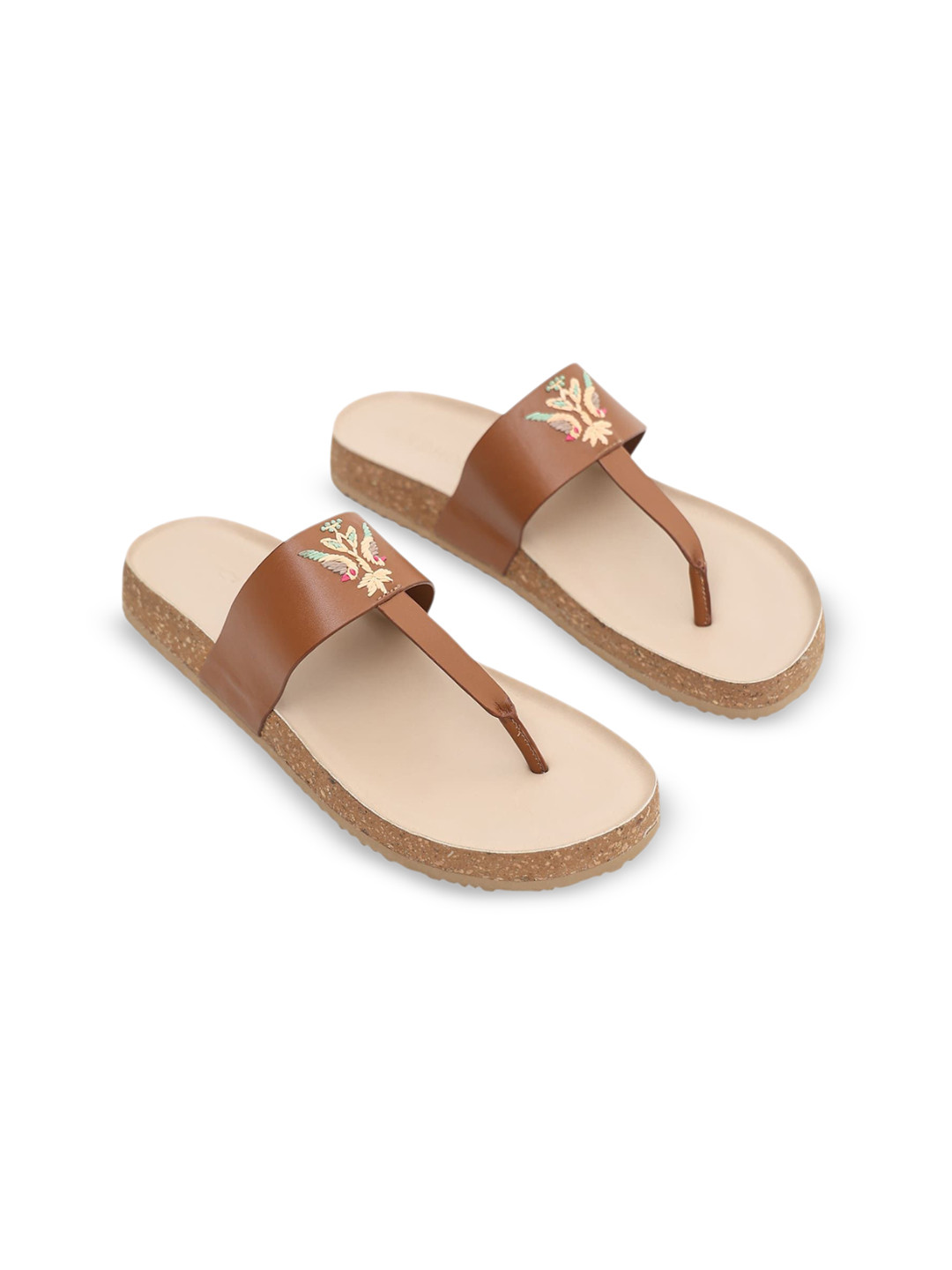 BIRDHOUSE Women Birdhouse Mitthu Slides Dark Tan Classic Daily Wear