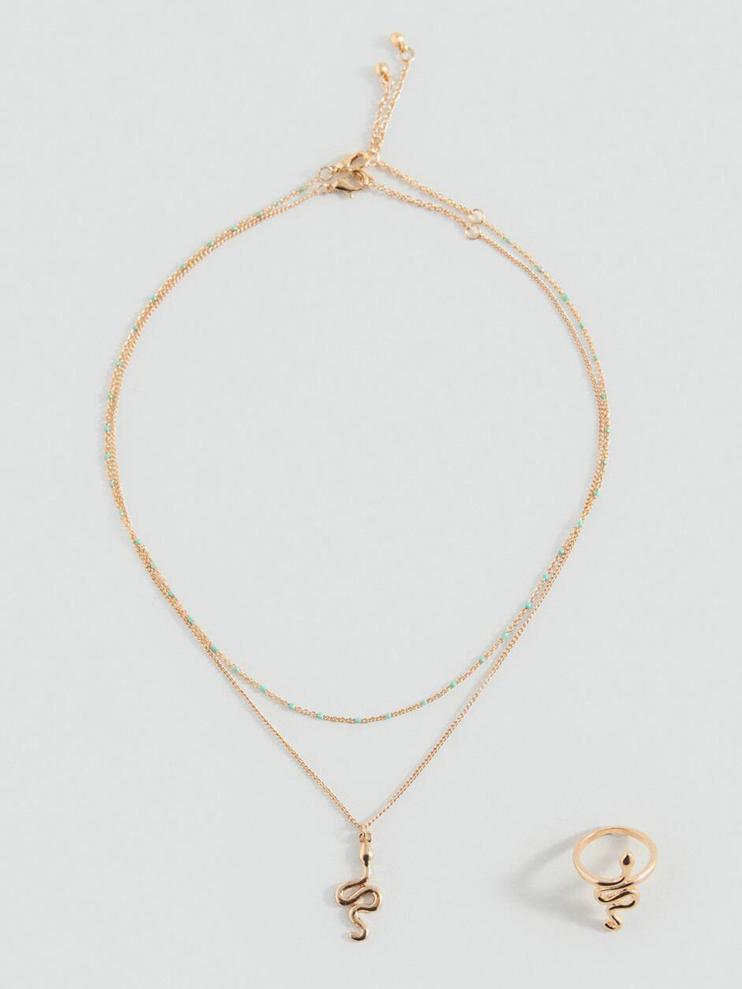 MANGO Pack Of 2 Snake Shaped Chain With Finger Ring