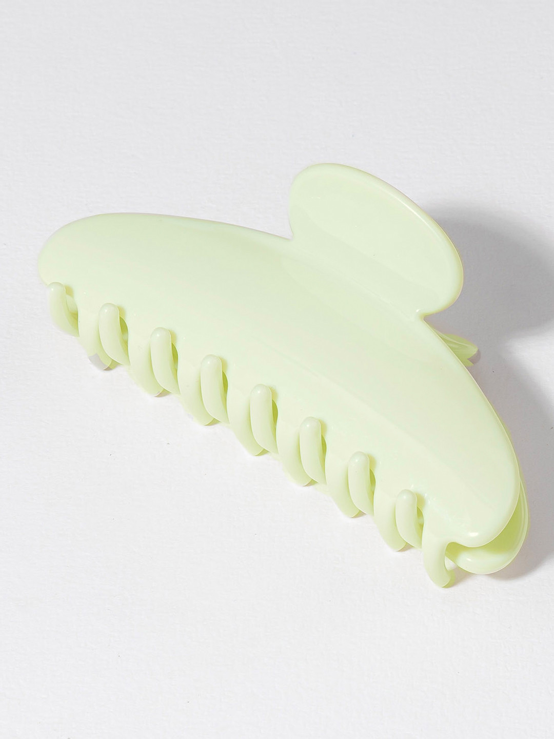 Hair Drama Co. Women Green Pastel Glossy Acrylic Korean Ponytail Holder Hair Claw Clips