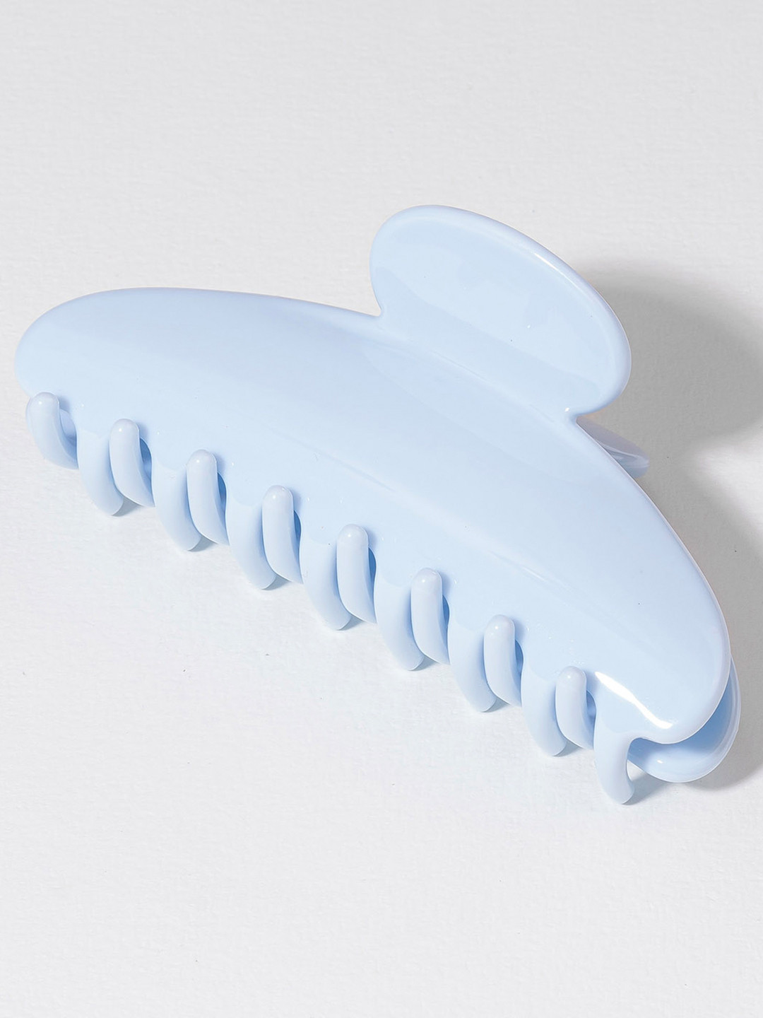 Hair Drama Co. Women Blue Pastel Glossy Acrylic Korean Ponytail Holder Hair Claw Clips