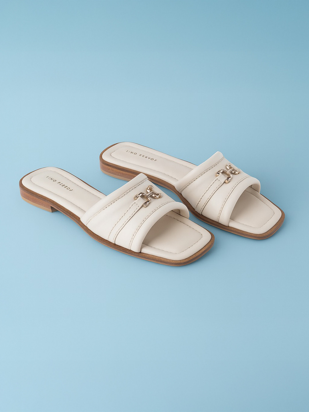 Lino Perros Slip-On Embellished Open Toe Flats