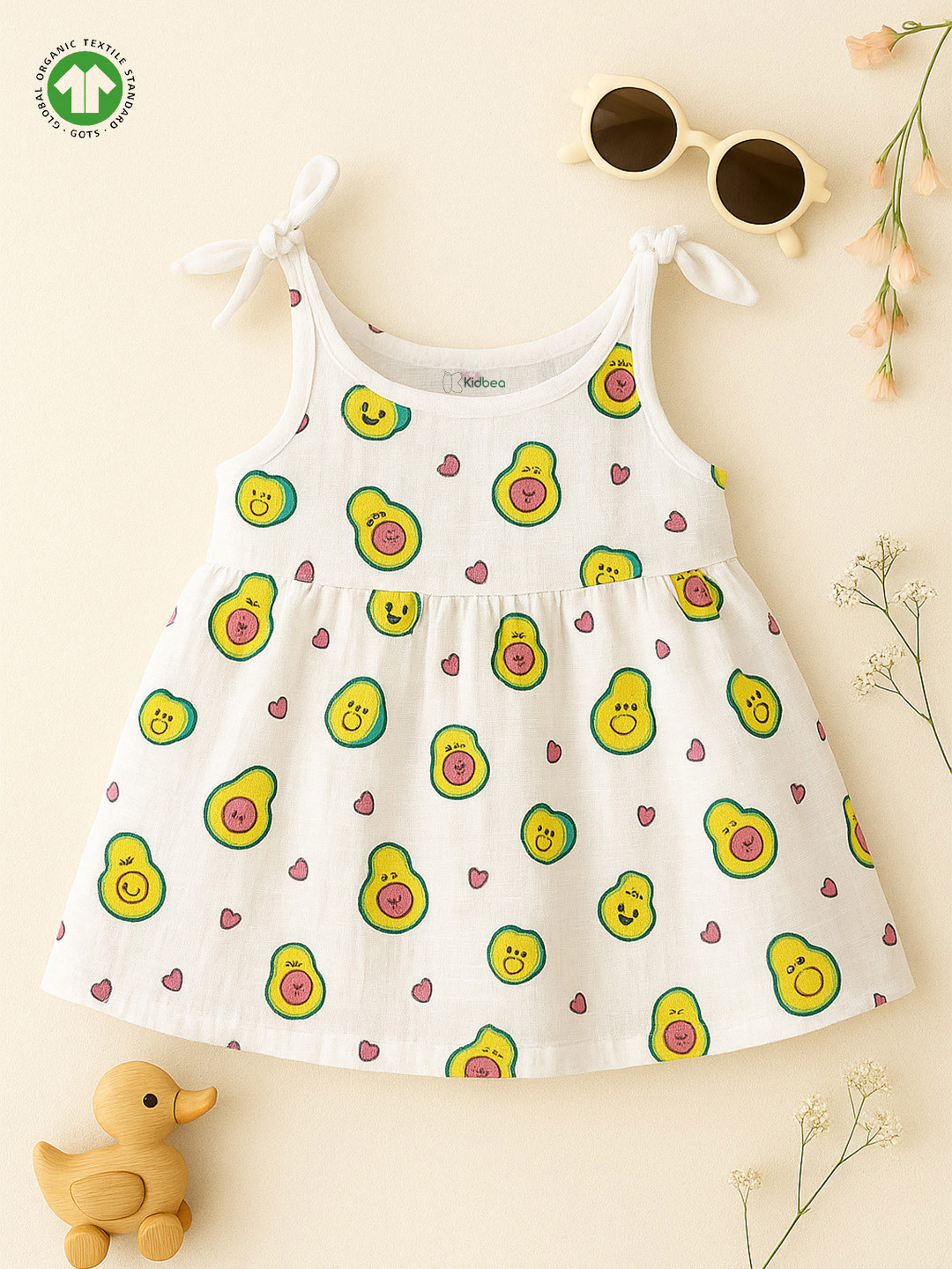 Kidbea Organic Cotton Newborn Baby Girls Sleeveless Dress