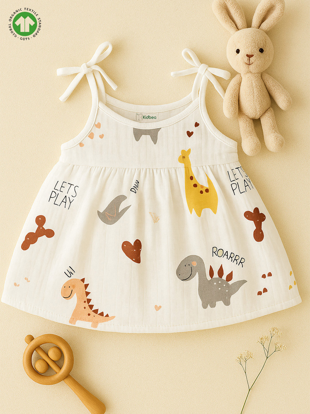 Kidbea Girls Organic Cotton Newborn Baby Sleeveless Dress