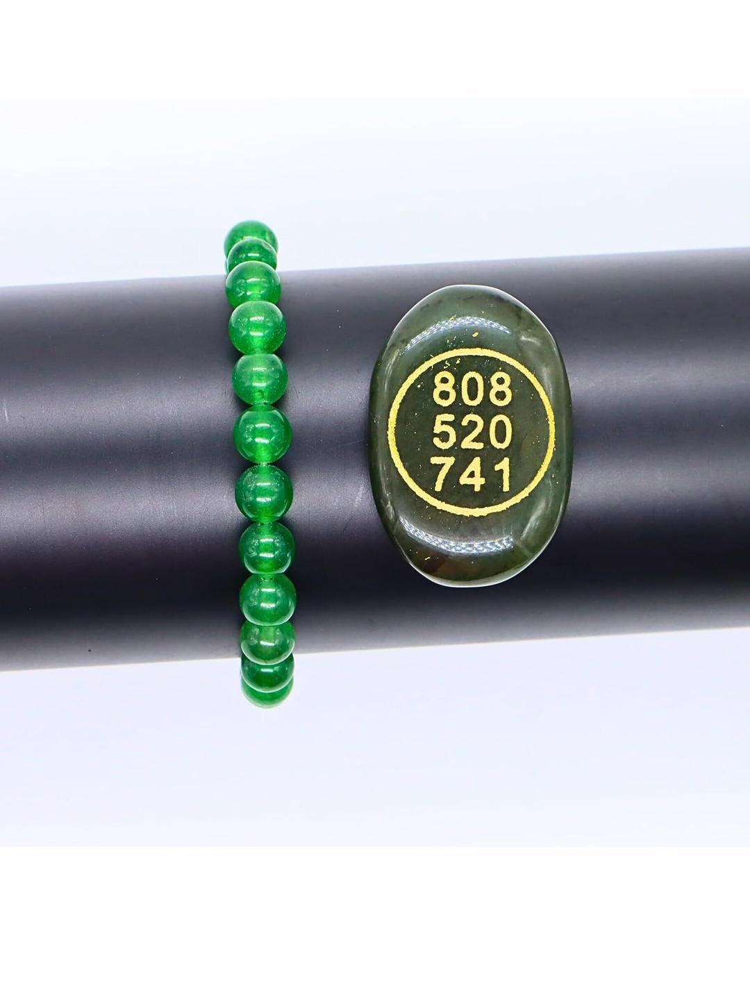 VIBESLE Unisex Green Agate Bracelet