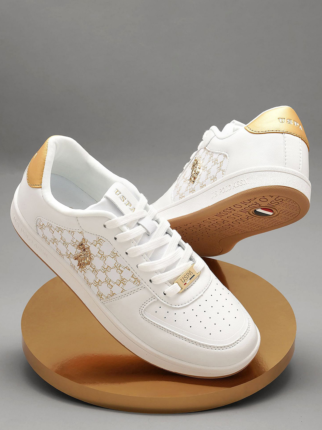 U.S. Polo Assn. Women Printed Sneakers With Laser Cuts
