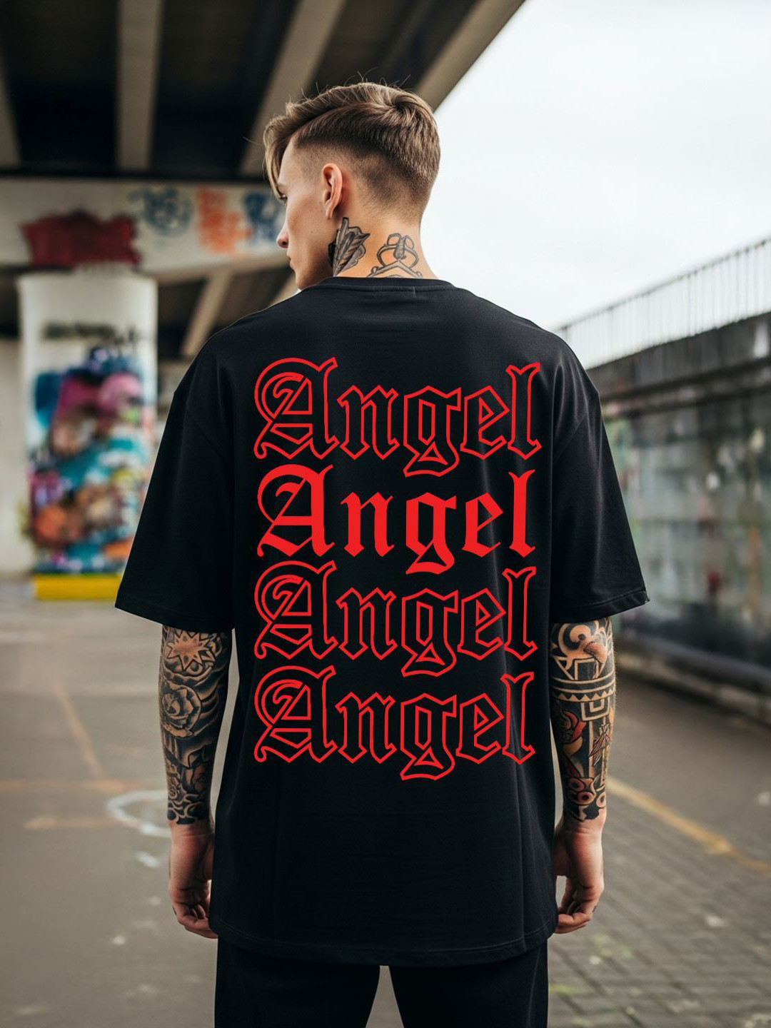 BENNY BROOKS Typography Oversized Cotton T-shirt