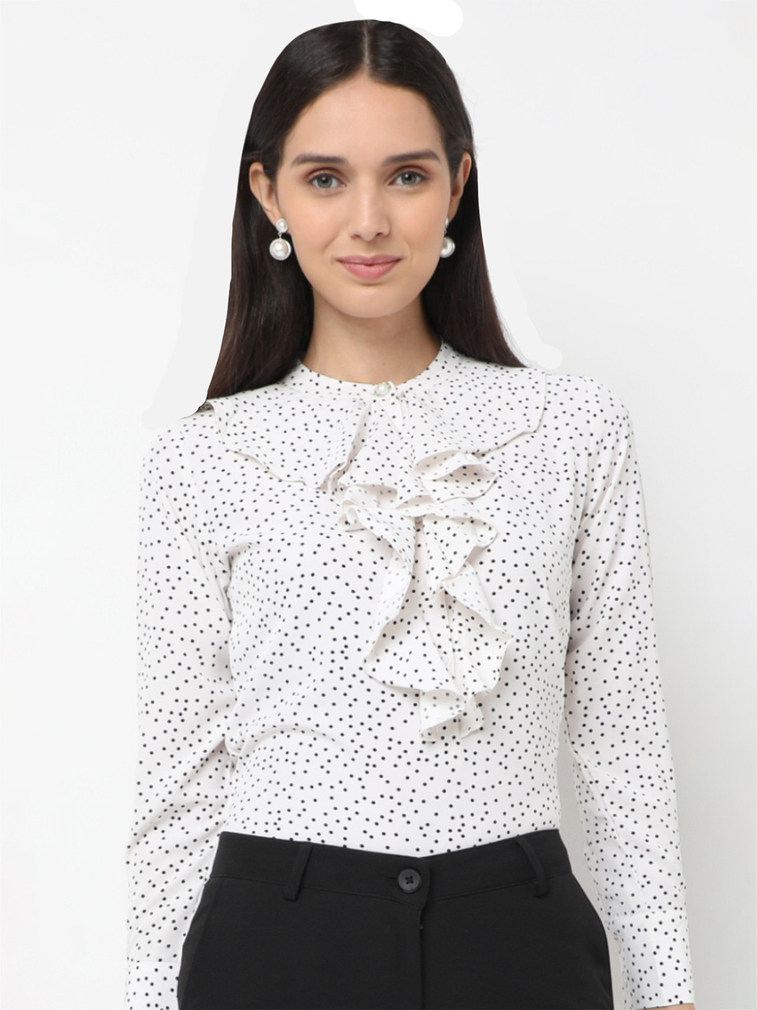NOT SO PINK Relaxed Polka Dot Printed Spread Collar Regular Fit Shirt