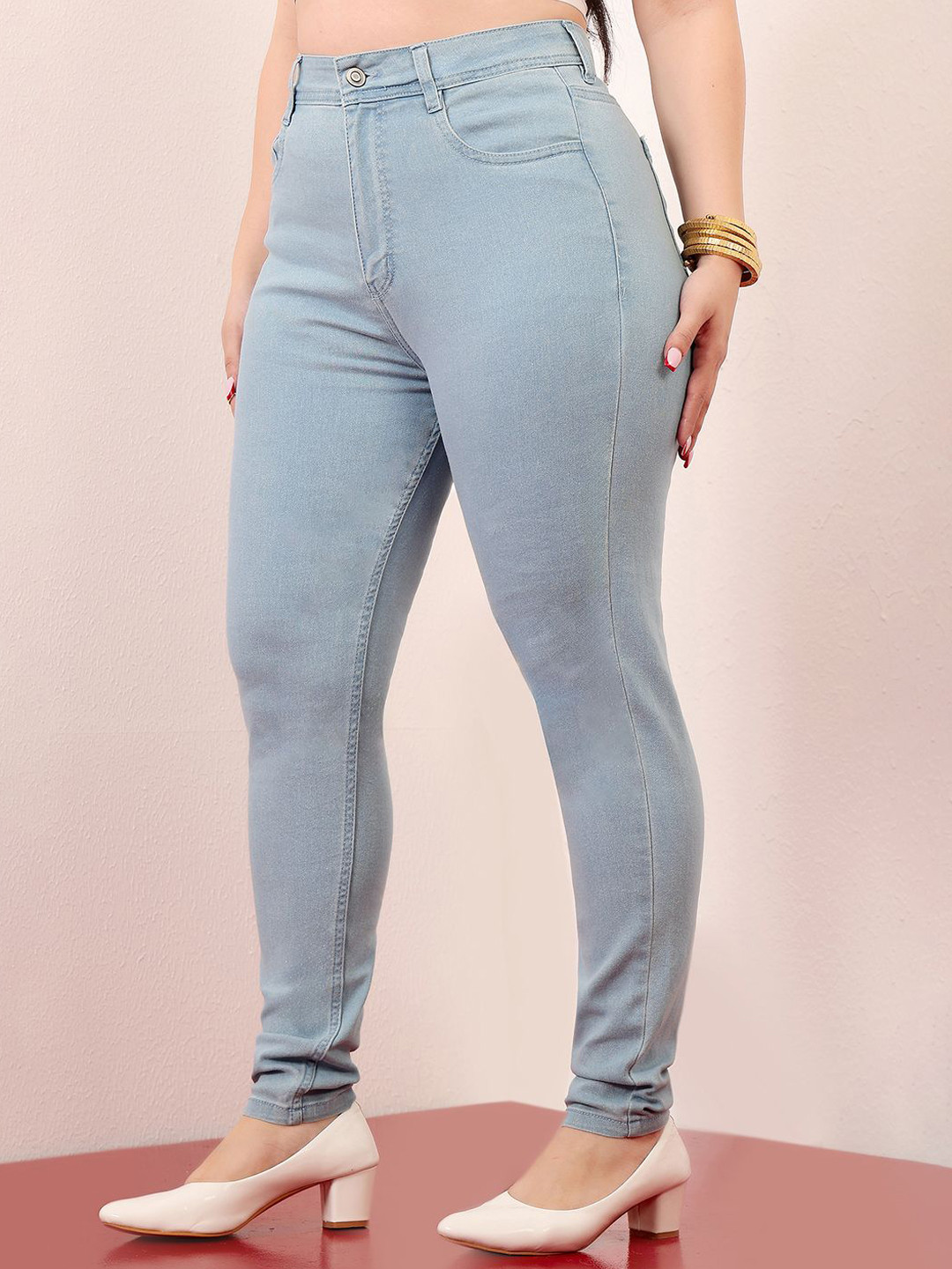 Miss Chase A+ Hoshi Drive Women Plus Size Skinny Fit High-Rise Heavy Fade Stretchable Jeans