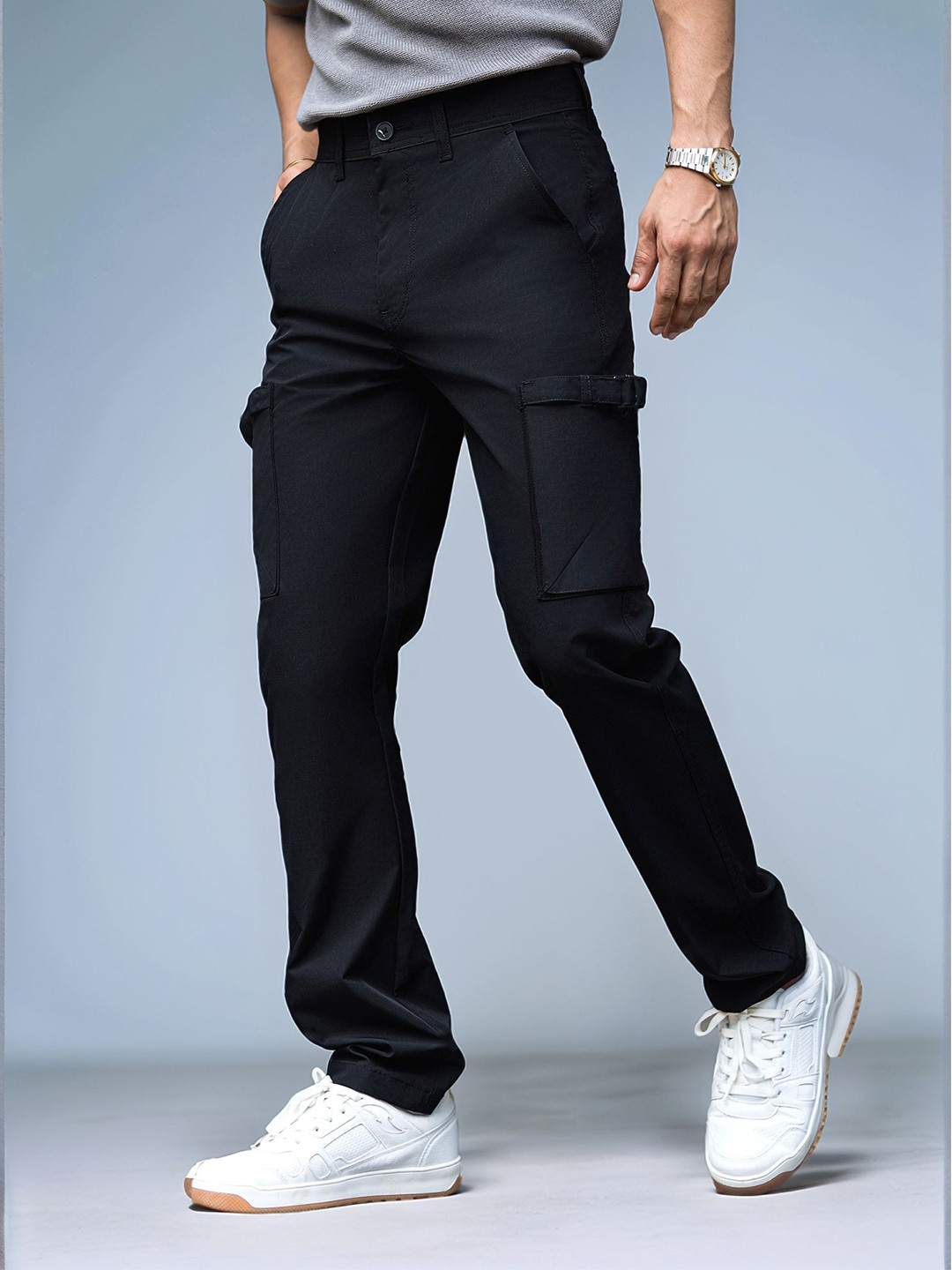 Maniac Submarine Men Comfort Regular Fit Buckle Pocket Detailed Cotton Cargos