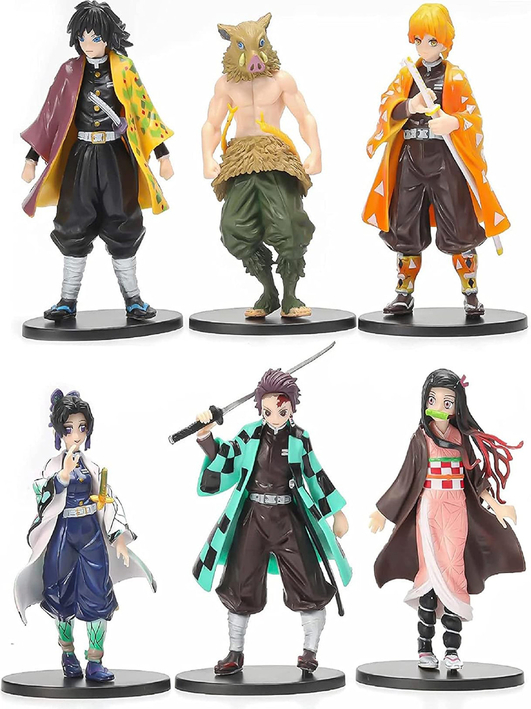 AUGEN 6Pcs Demon Slayer Action Figure Toys