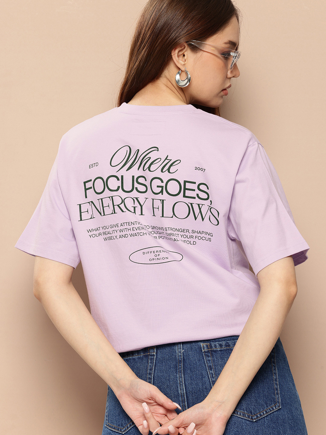 Difference Of Opinion Women's Oversized Printed Tshirt