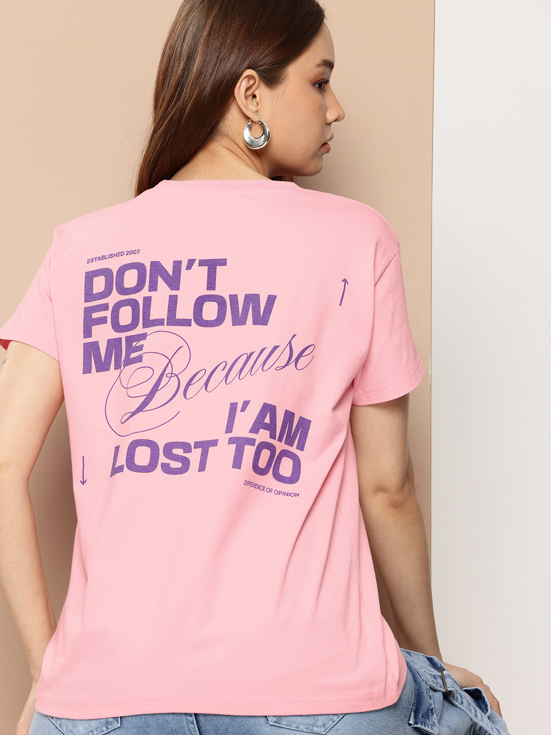 Difference Of Opinion Women's Boxy Regular Printed Tshirt