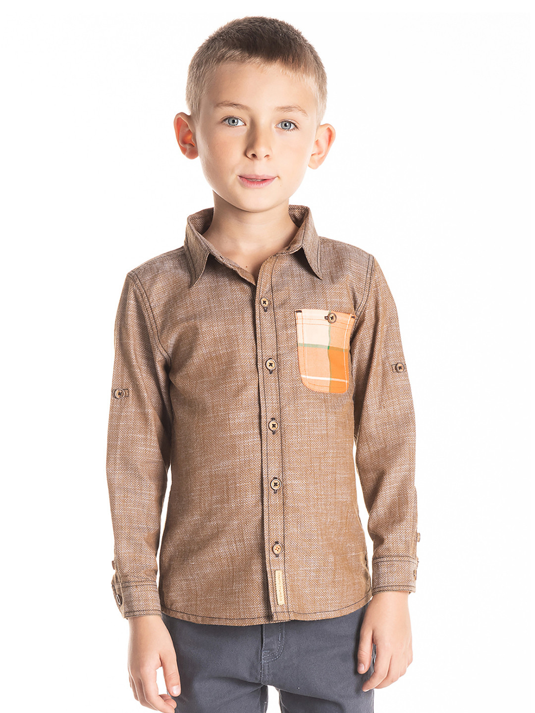 Cherry Crumble Boys Button-Down Collar Casual Cotton Shirt