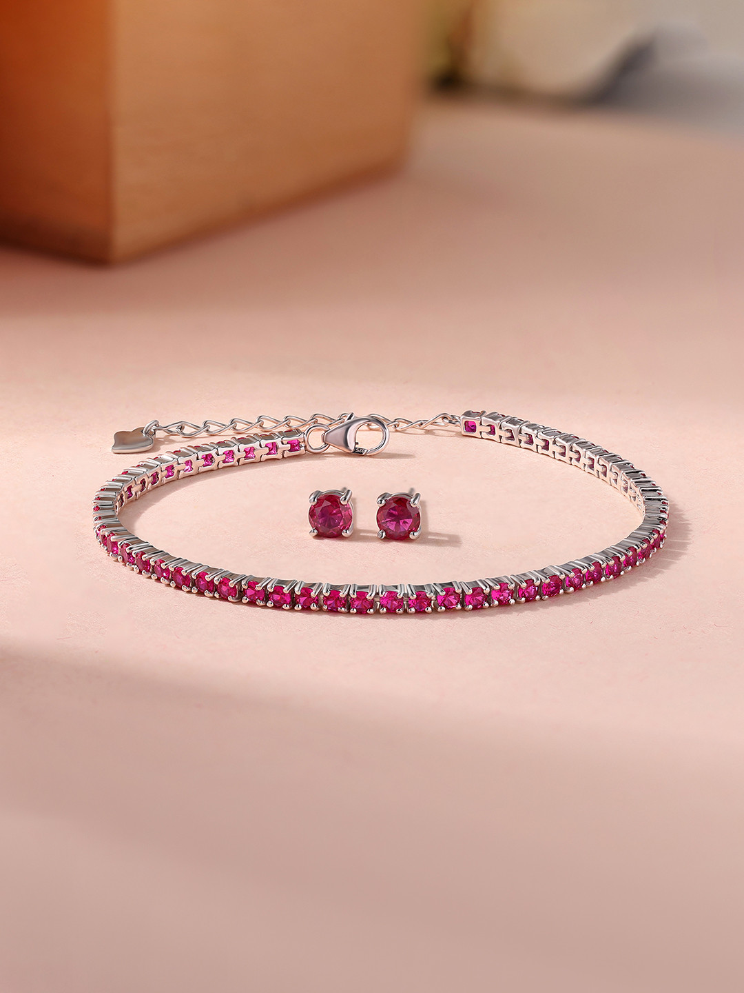 Ornate Jewels 925 Silver Bracelet & Earring Combo Set