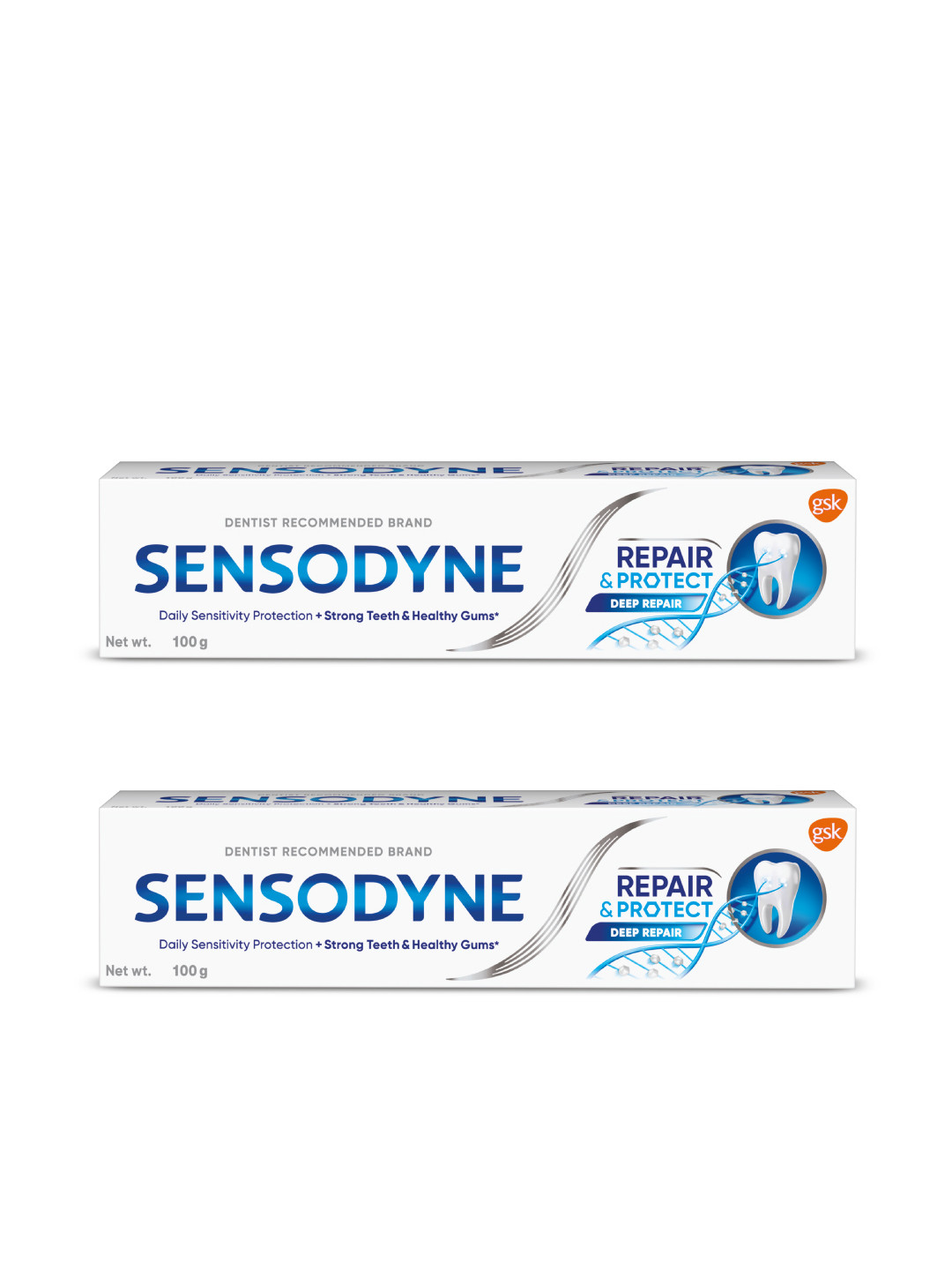 Sensodyne Set of 2 Repair & Protect Toothpaste for Repair Of Sensitive Teeth - 100 g each