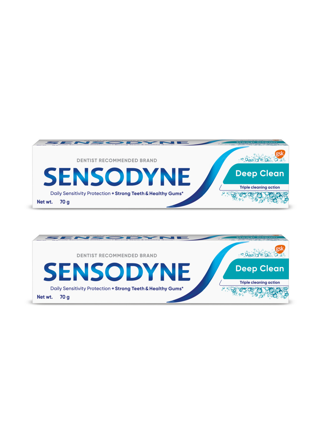 Sensodyne Set of 2 Deep Clean Toothpaste For Advanced Cleaning & Freshness - 70 g each