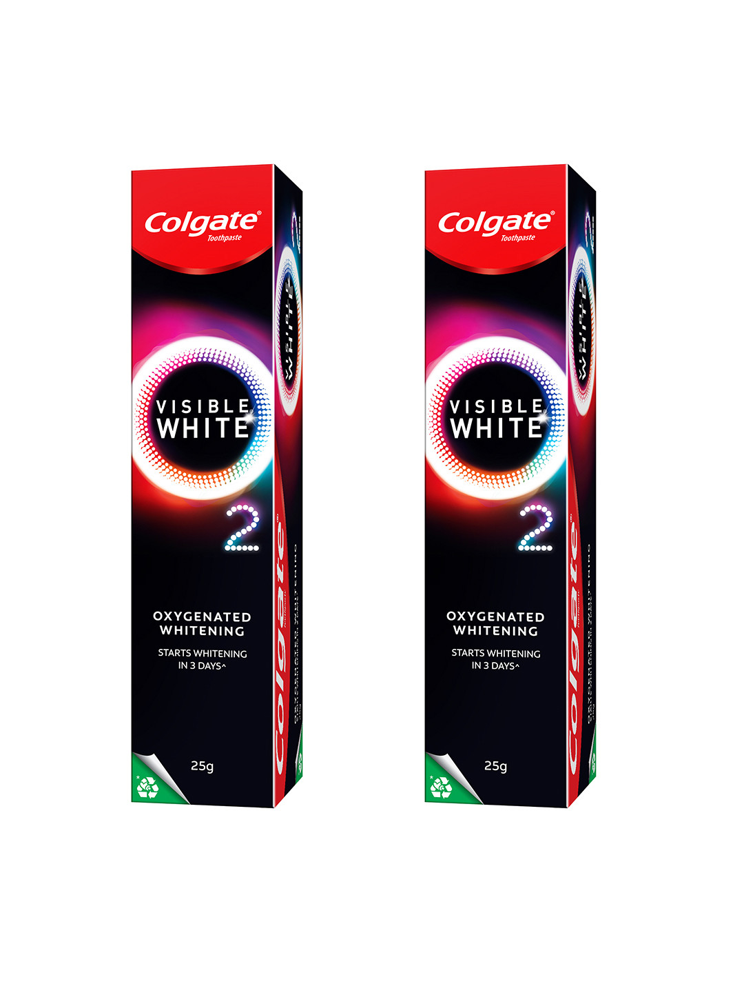 Colgate Set of 2 Visible White O2 Teeth Whitening Toothpaste - 25g Each