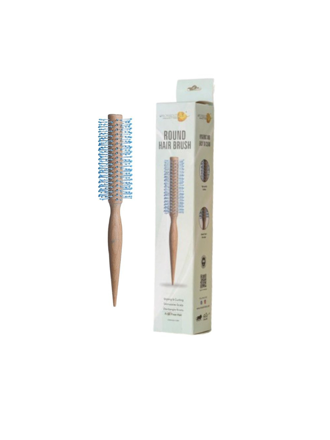 OROSSENTIALS Wooden Round Hair Brush - Blue