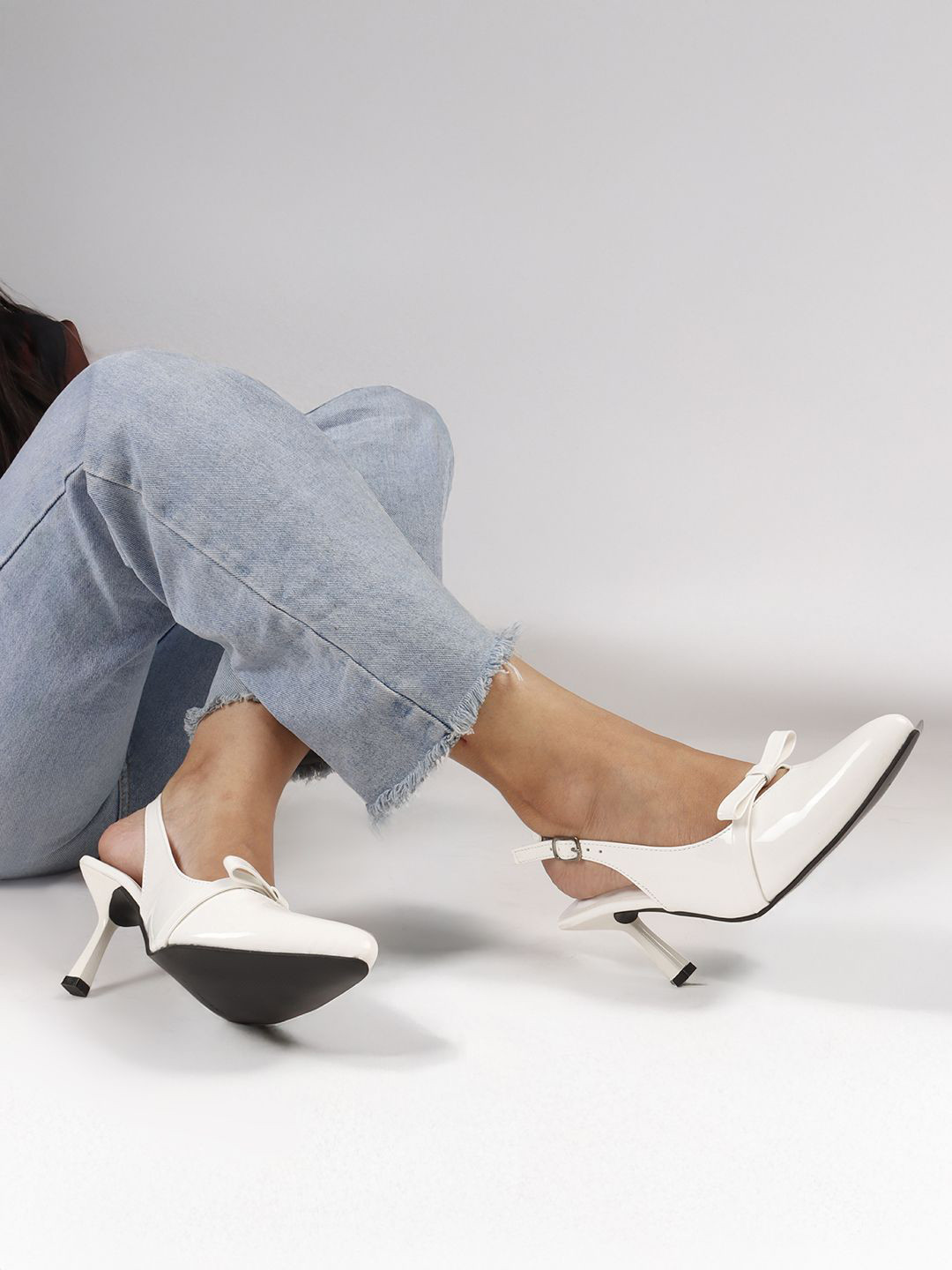 TRYME Bows Detailed Kitten Heels