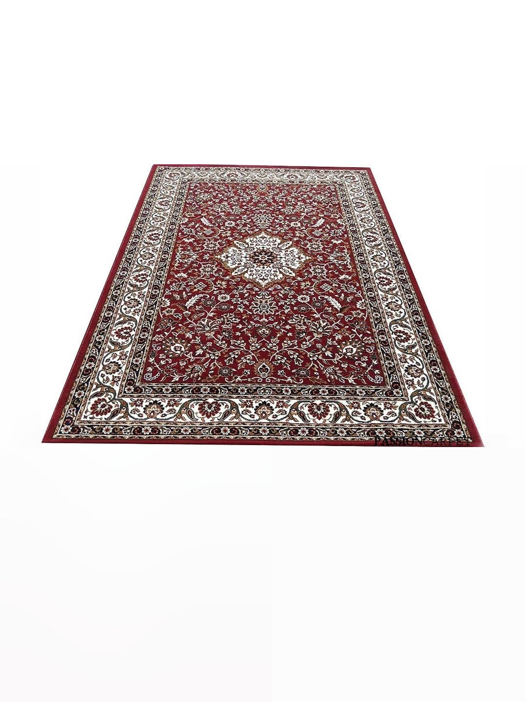 CARPETIFY Red Traditional Anti-Skid Polyester Carpet