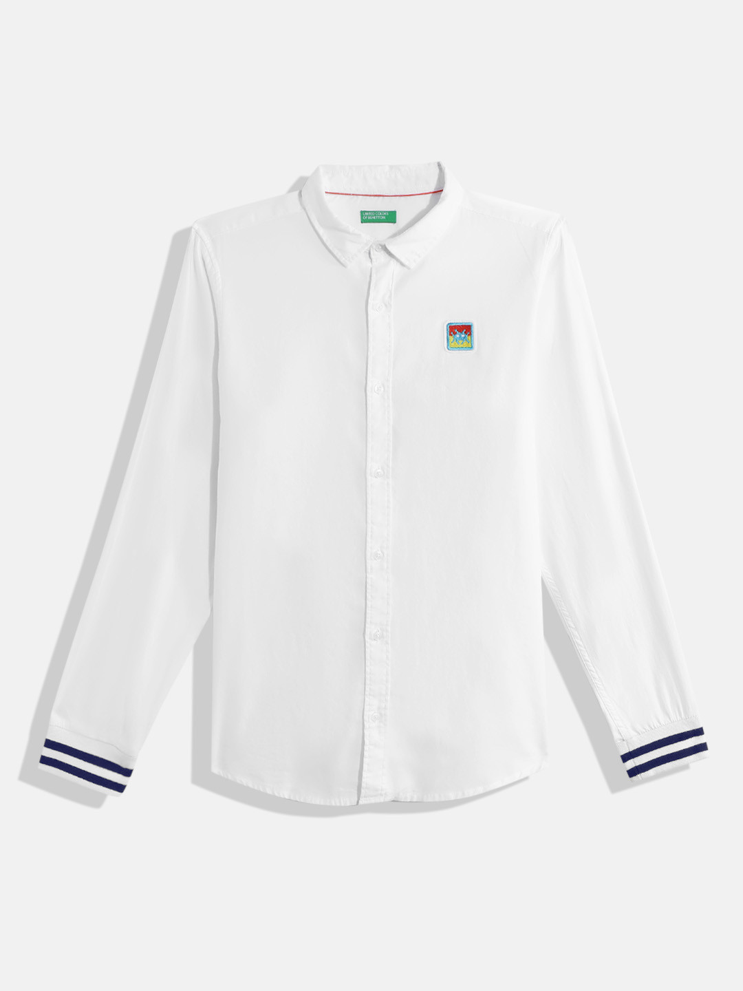United Colors of Benetton Boys Cotton Printed Back Casual Shirt