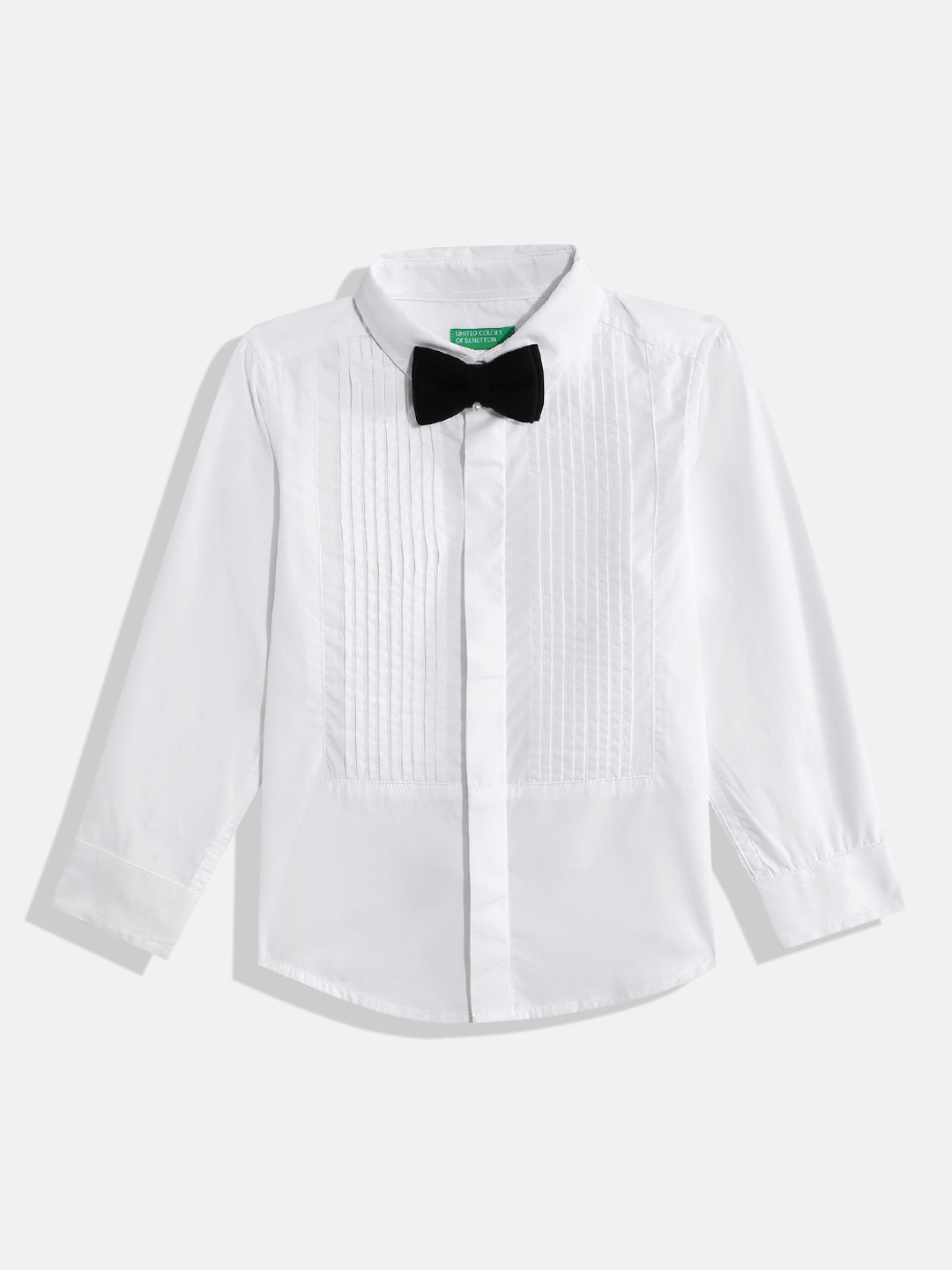 United Colors of Benetton Boys Pure Cotton Party Shirt With Bow