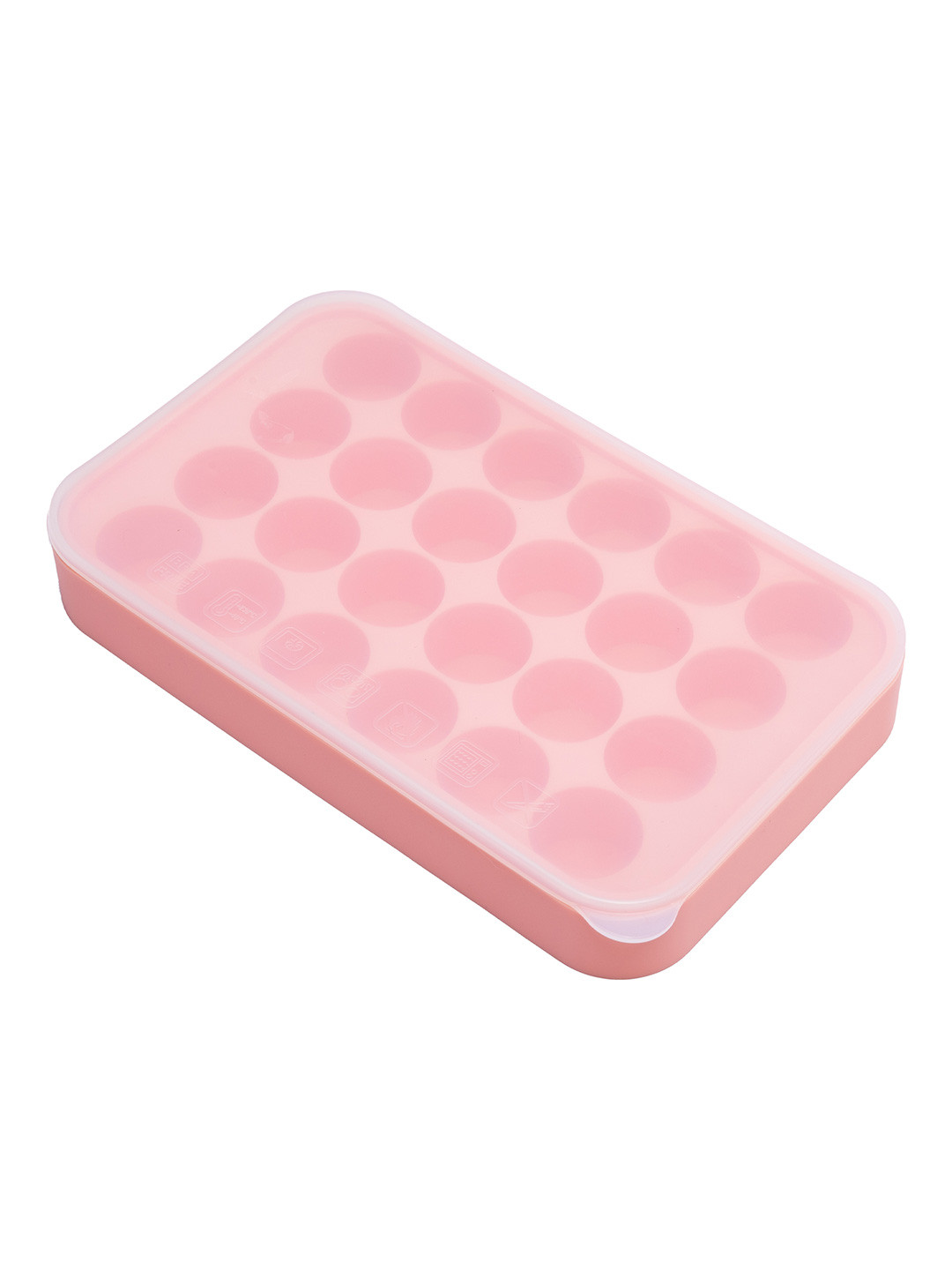 NATURALLY YOURS Pink 24 Cavity Round Silicone Ice Moulds
