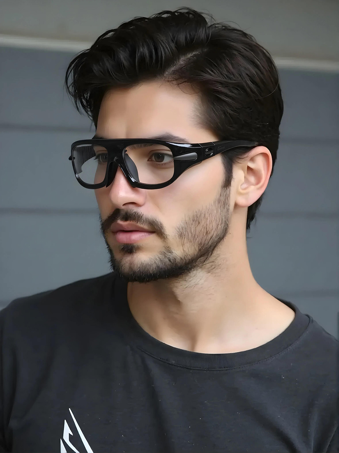 Ted Smith Unisex Brat Black Wrap Around Shooting Sunglasses with UV Protected Lens