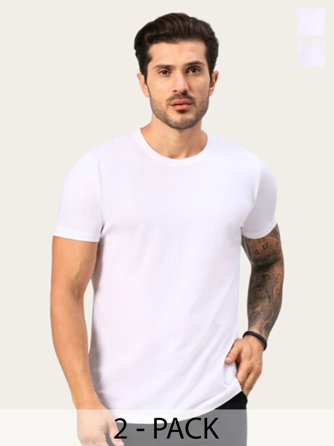 URBANICE Pack Of 2 Round Neck Muscle Fit T-shirts
