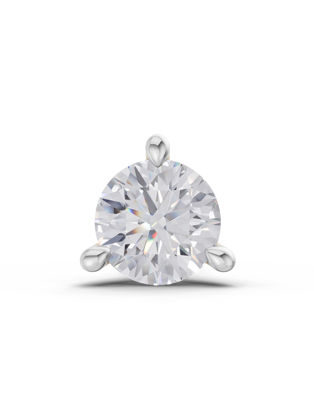 Sparkles Lab Grown Diamond 0.06 Ct Round Shape 3 Prong Solitaire Diamond Nose Pin