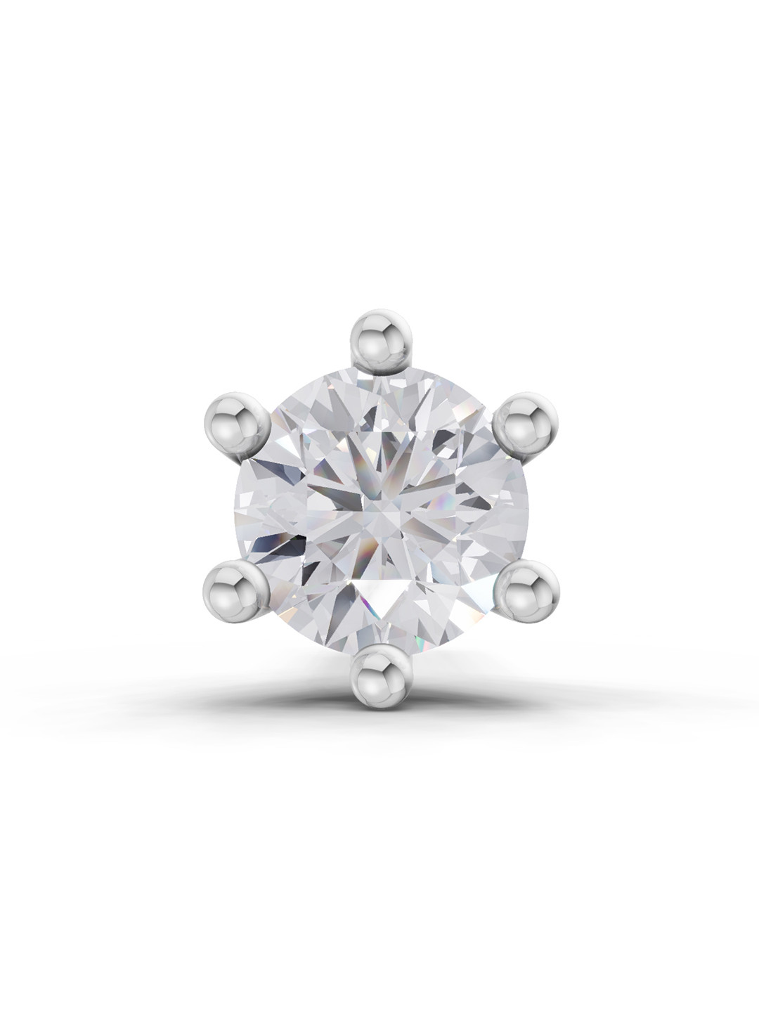Sparkles Women 14 Kt Hallmarked Gold Lab Grown 0.10 CT Diamond Nosepin 0.23 gm