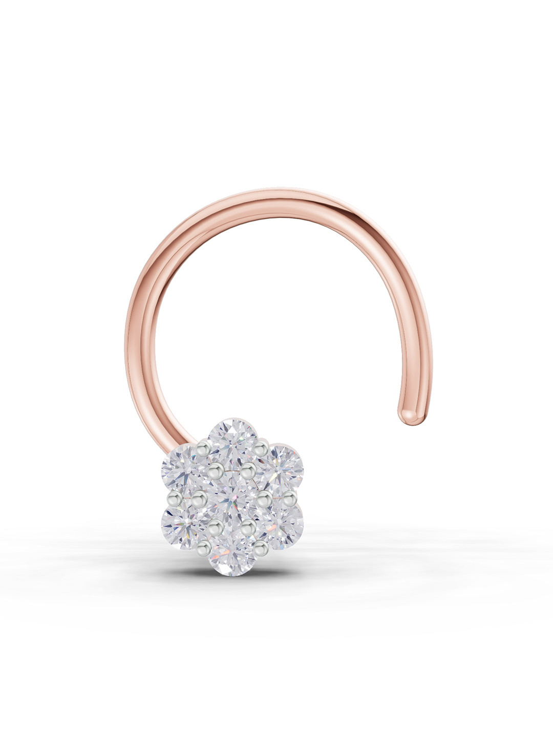 Sparkles Women 14K Yellow Gold Lab Grown Diamond Nosepin 0.54 gm 0.10 Carat