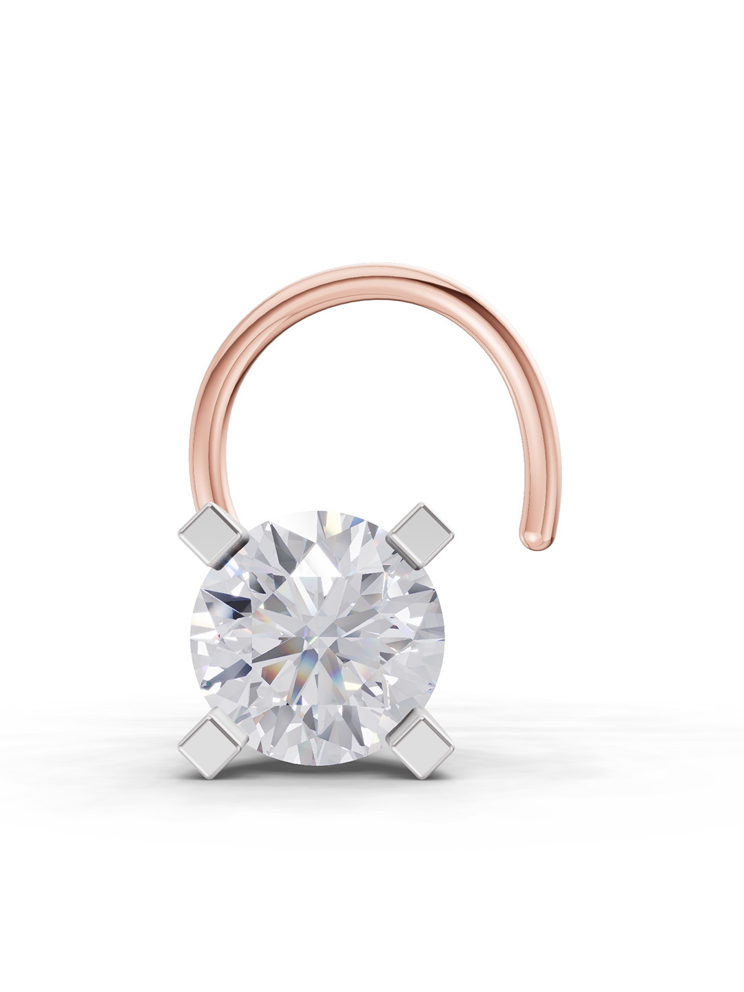 Sparkles Lab Grown Diamond 0.10 Carat Round Shape Nose Pin Diamond