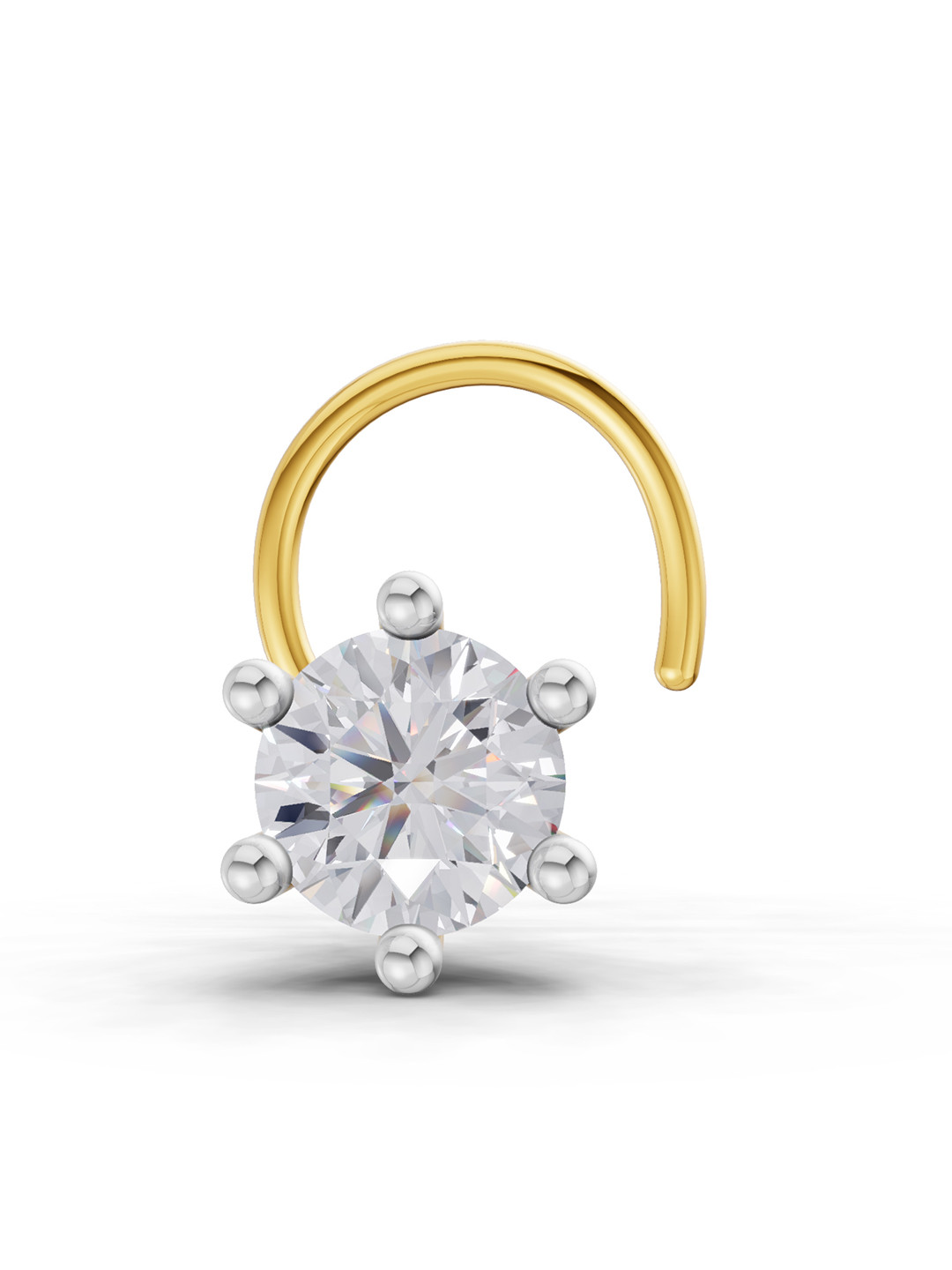 Sparkles Women 14K Rose Gold Lab Grown Diamond Nosepin 0.23 gm 0.10 Carat