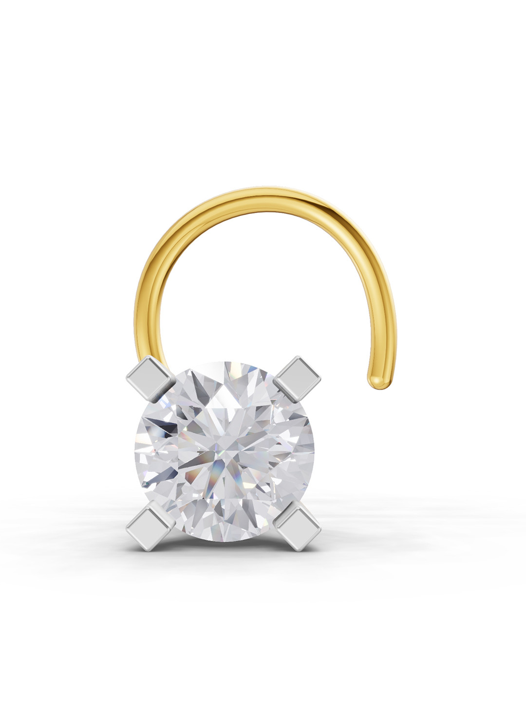 Sparkles Women 14 Kt Gold Lab Grown Diamond 0.10 CT Nosepin 0.26 gm