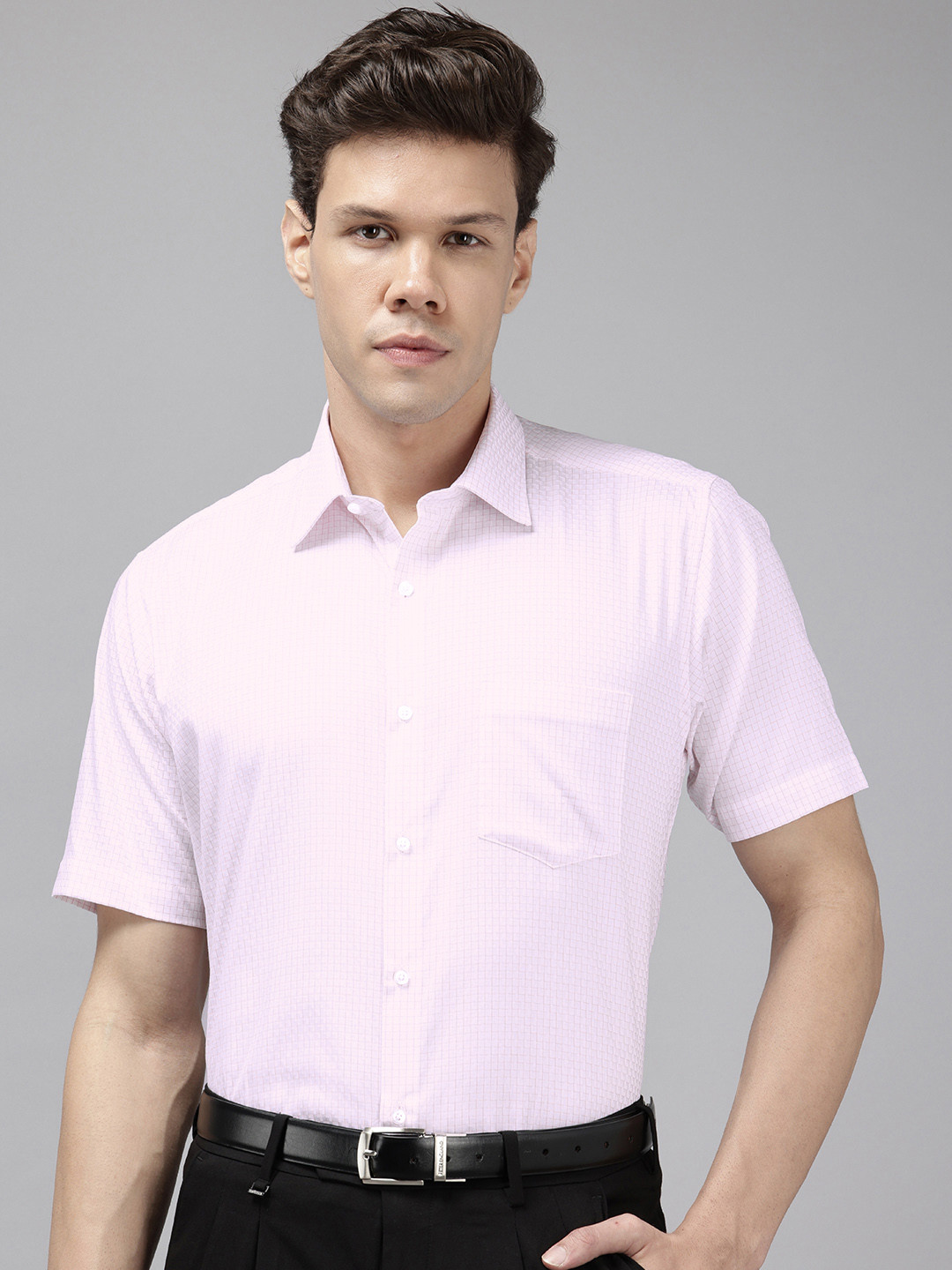 Van Heusen Pure Cotton Custom Fit Grid Tattersall Checked Party Shirt