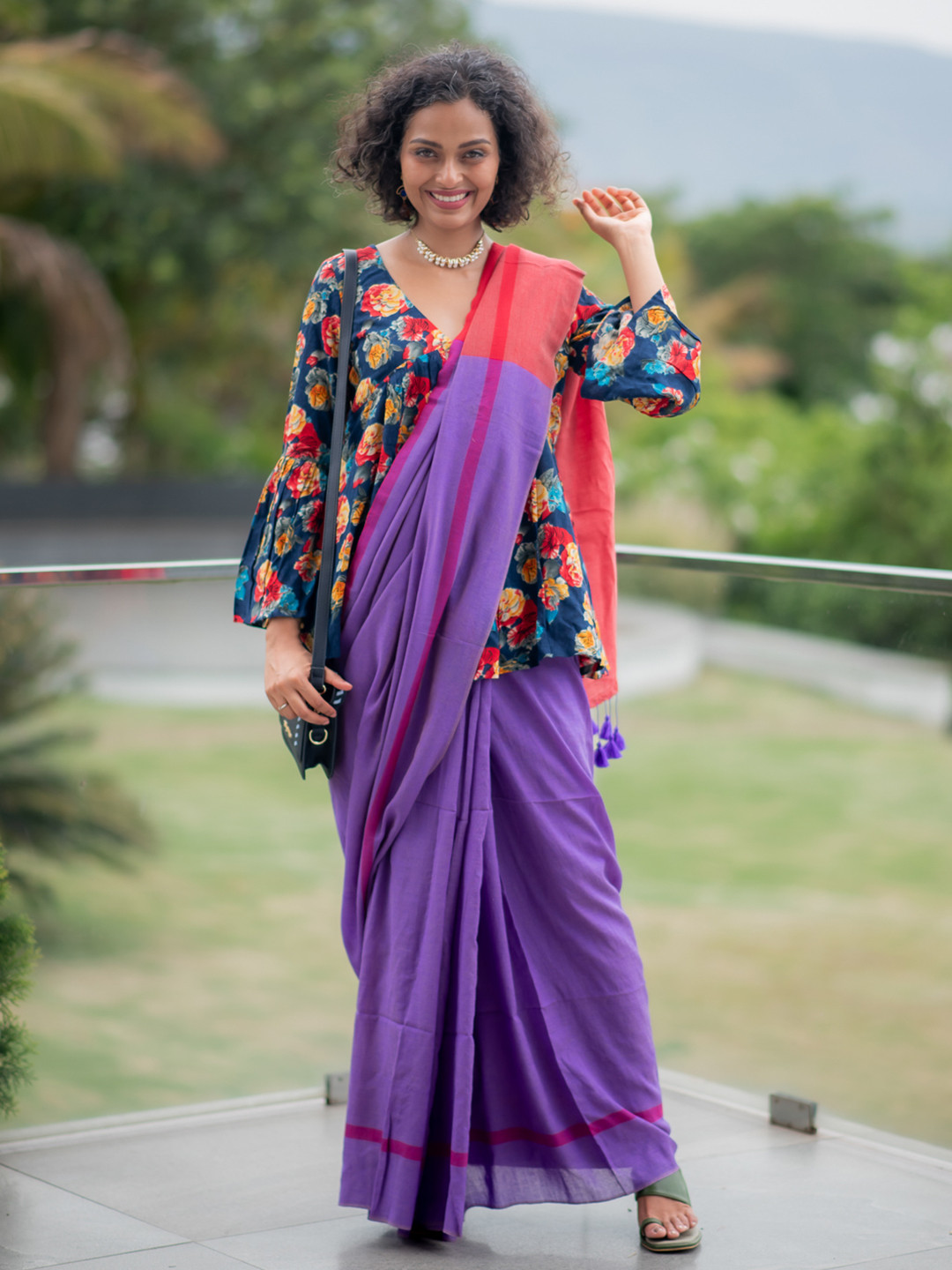 Suta Multicolour Cotton Blend Saree