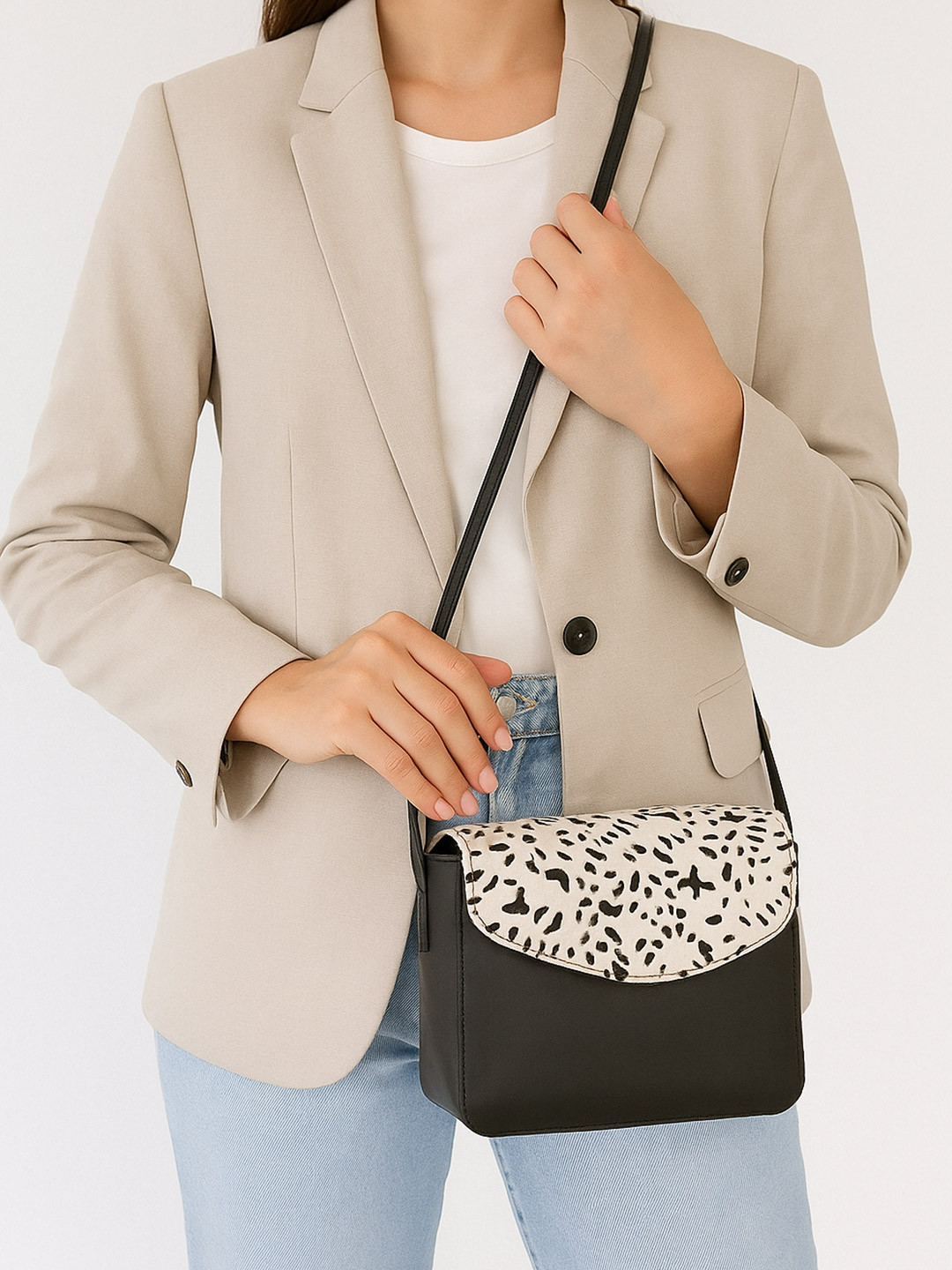 Celtic Abstract Printed Leather Crossbody Sling Bag