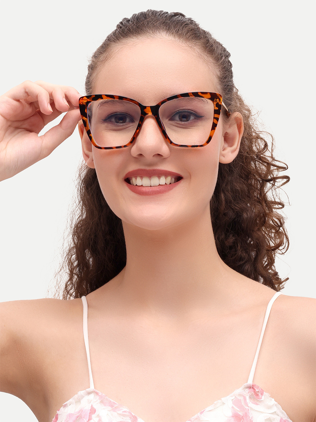HAMILTANO WINSTON Women Clear Lens Full Rim Cateye Sunglasses with UV Protected