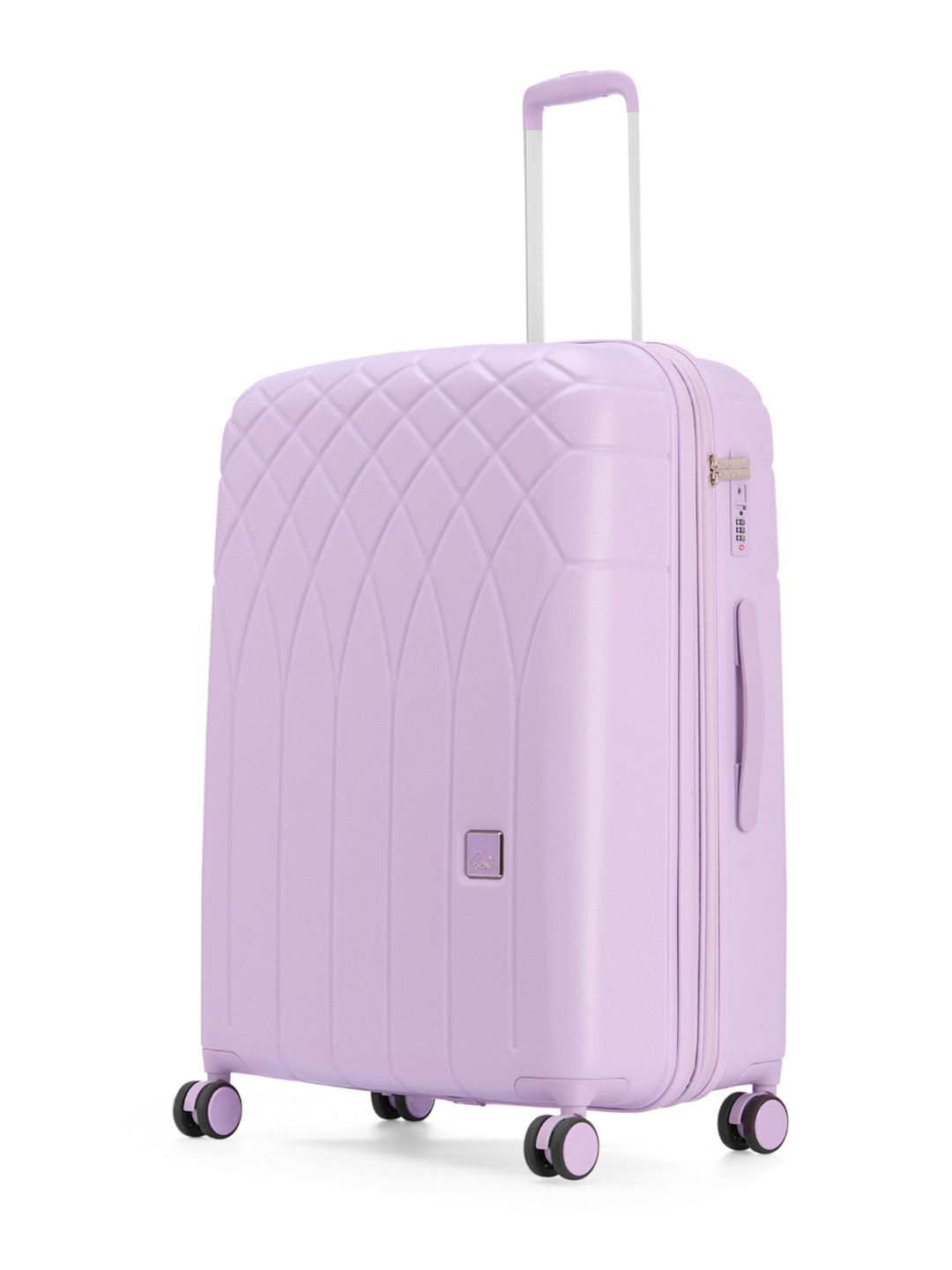 Genie Dew Textured TSA Lock Toiletry Pocket Hard-Sided Large Trolley Bag