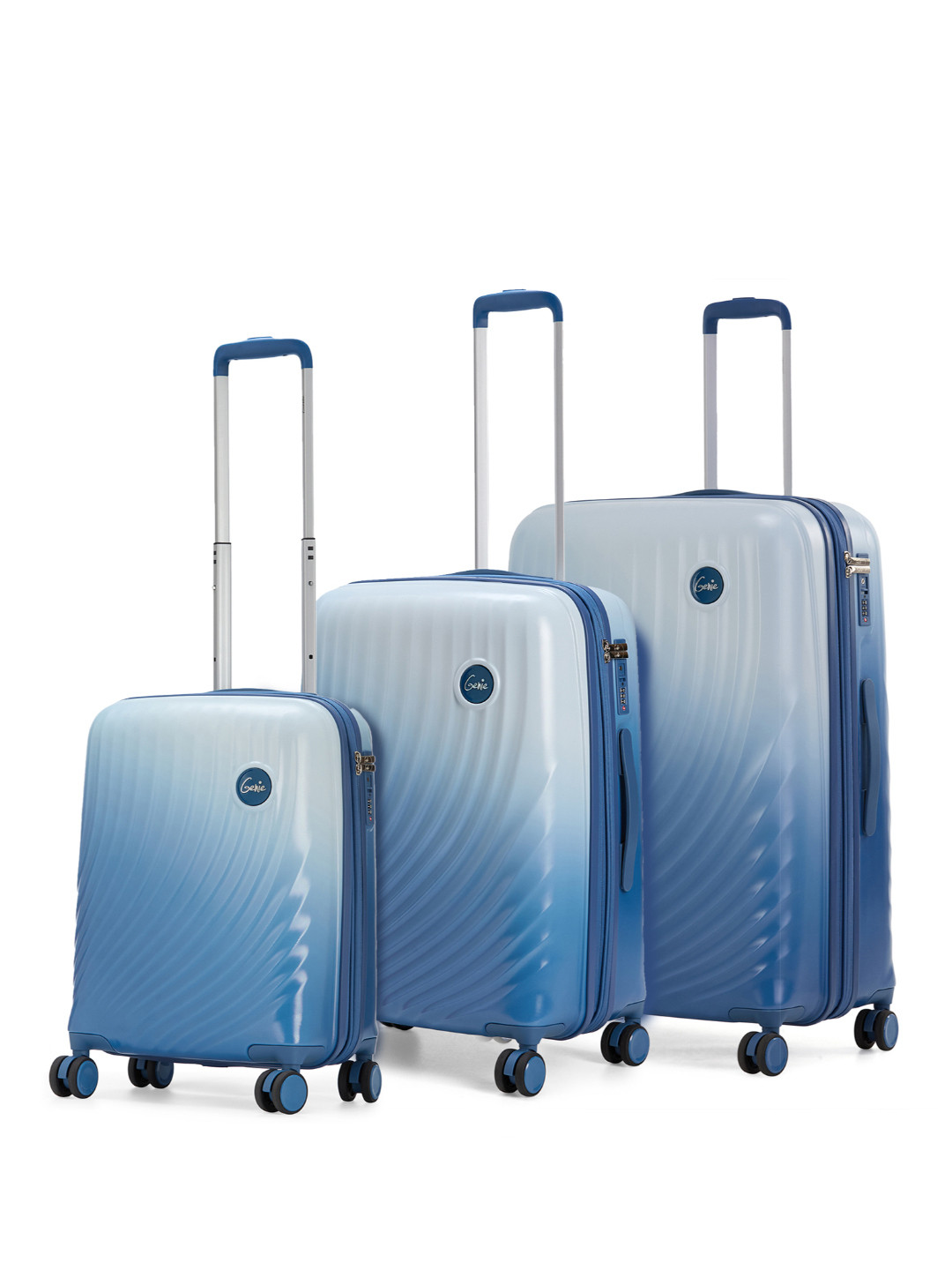 Genie Women Set Of 3 Scarlett Ombre TSA Lock Hard-Sided Trolley Bags