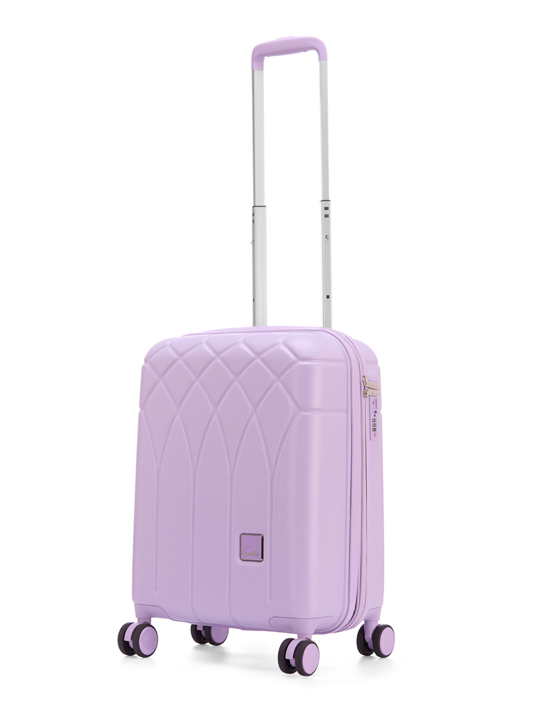 Genie Dew Textured TSA Lock Toiletry Pocket Hard-Sided Cabin Trolley Bag