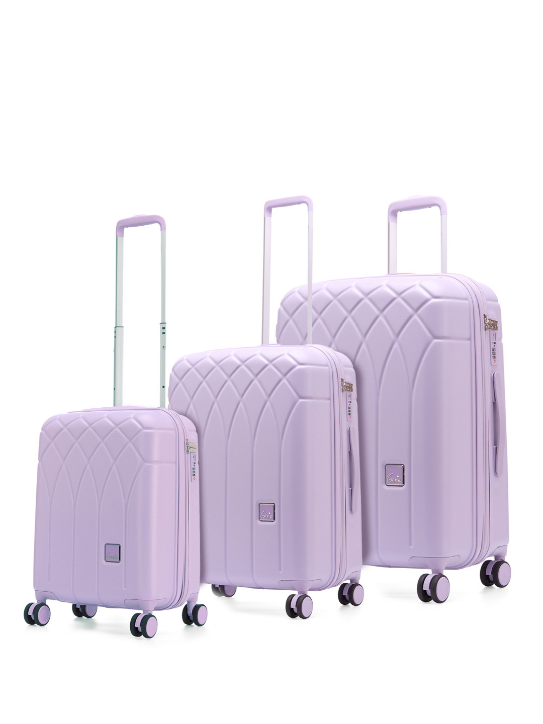 Genie Set Of 3 Dew Textured TSA Lock Hard-Sided Trolley Bag